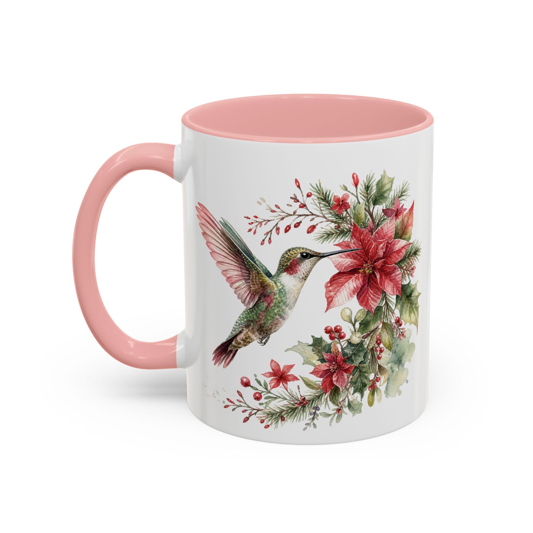 Hummingbird with Poinsettia Accent Coffee Mug | 11oz or 15oz, product image 8