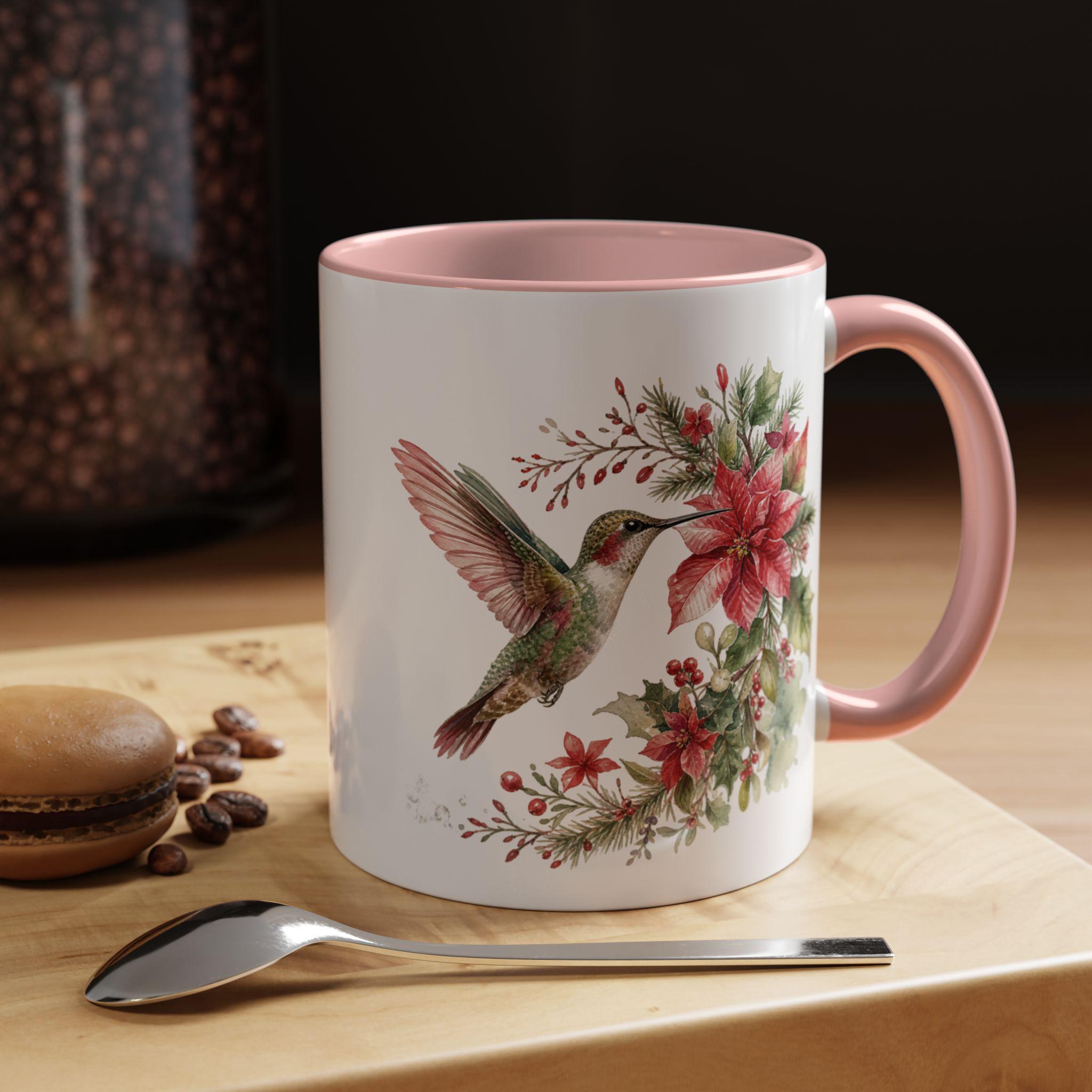 Hummingbird with Poinsettia Accent Coffee Mug | 11oz or 15oz, product image 9