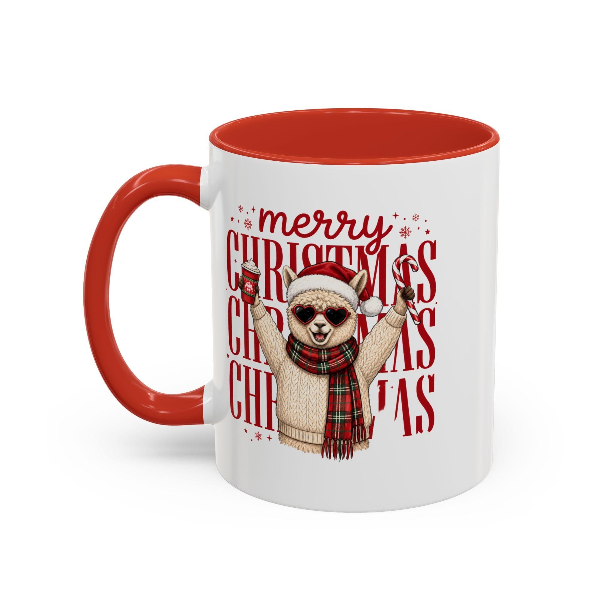 Merry Christmas Alpaca Mug Accent Coffee Mug | Holiday Cozy Ceramic 11oz 15oz, product image 7