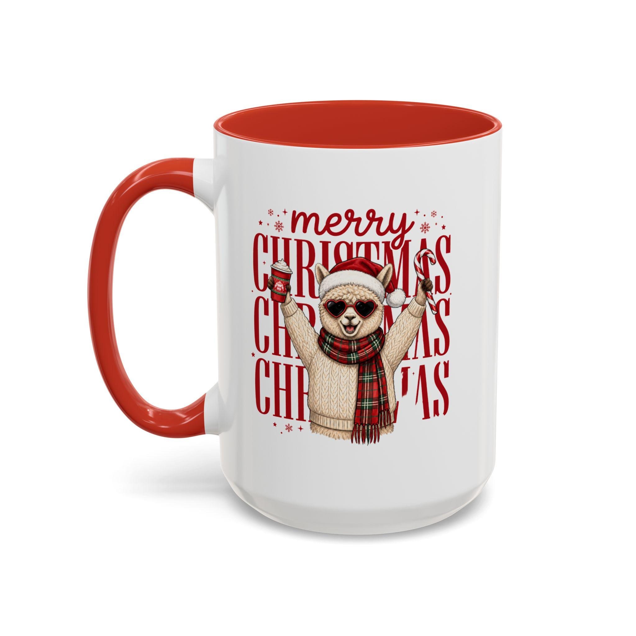 Merry Christmas Alpaca Mug Accent Coffee Mug | Holiday Cozy Ceramic 11oz 15oz, product image 8