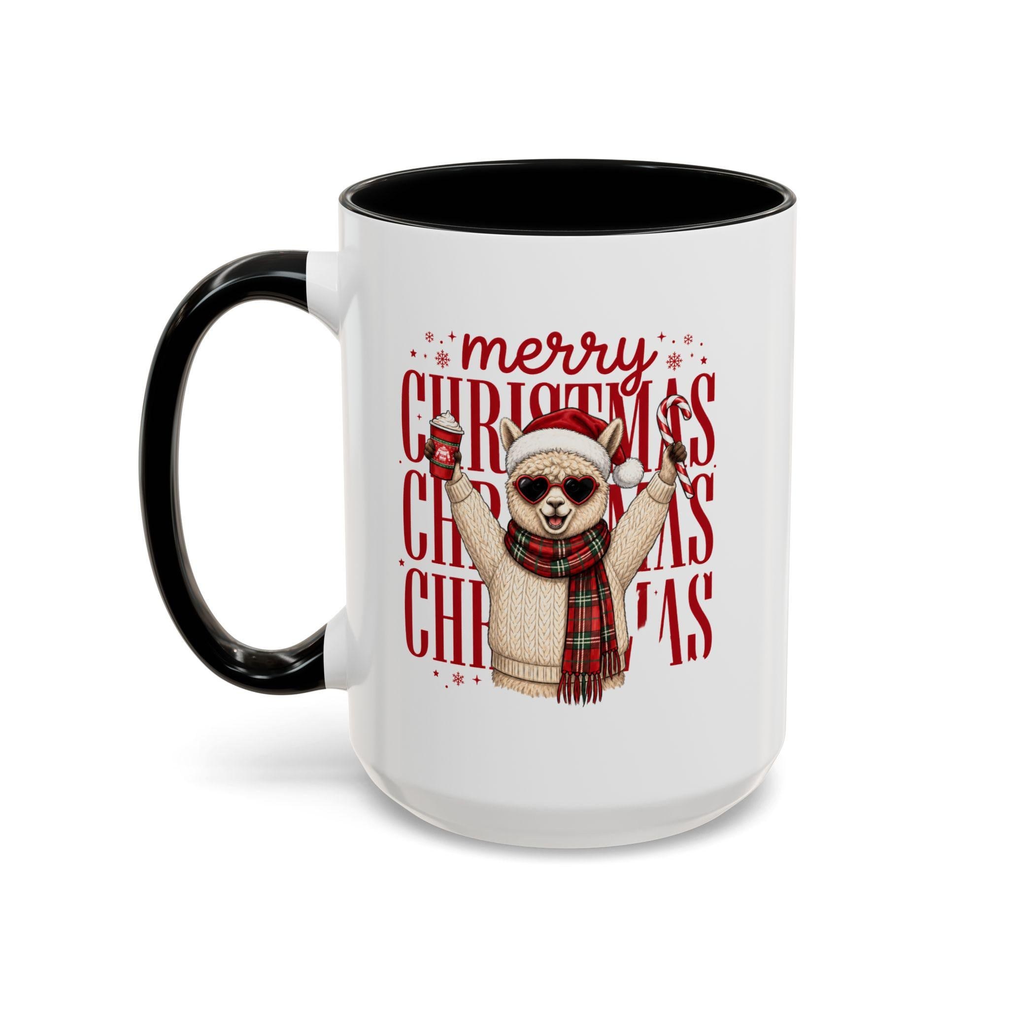 Merry Christmas Alpaca Mug Accent Coffee Mug | Holiday Cozy Ceramic 11oz 15oz, product image 9