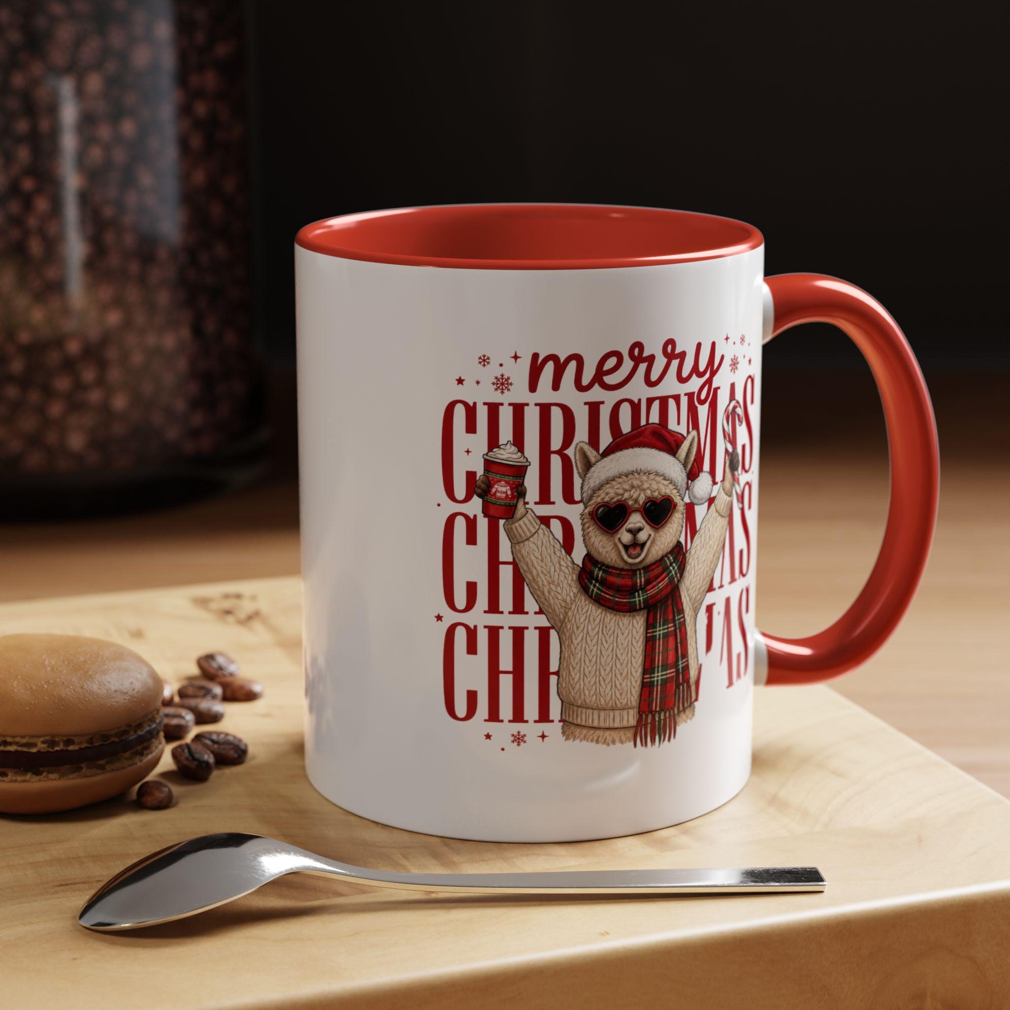 Merry Christmas Alpaca Mug Accent Coffee Mug | Holiday Cozy Ceramic 11oz 15oz, product image 10