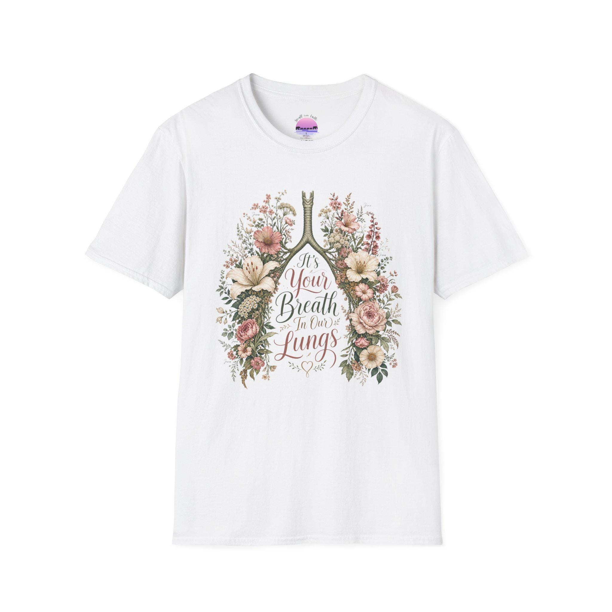 It's Your Breath in My Lungs T-Shirt | Floral Lungs Illustration, product image 2