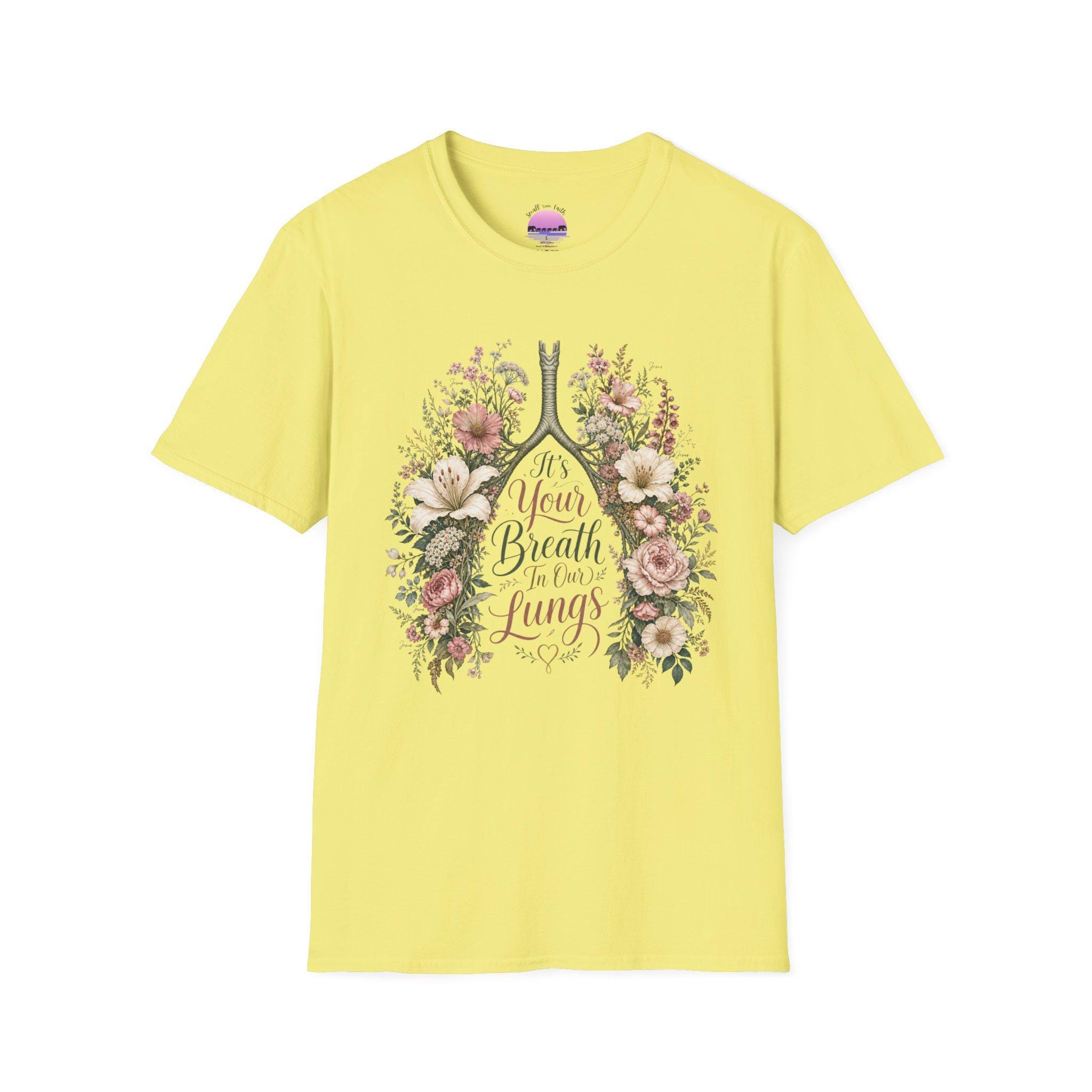 It's Your Breath in My Lungs T-Shirt | Floral Lungs Illustration, product image 12