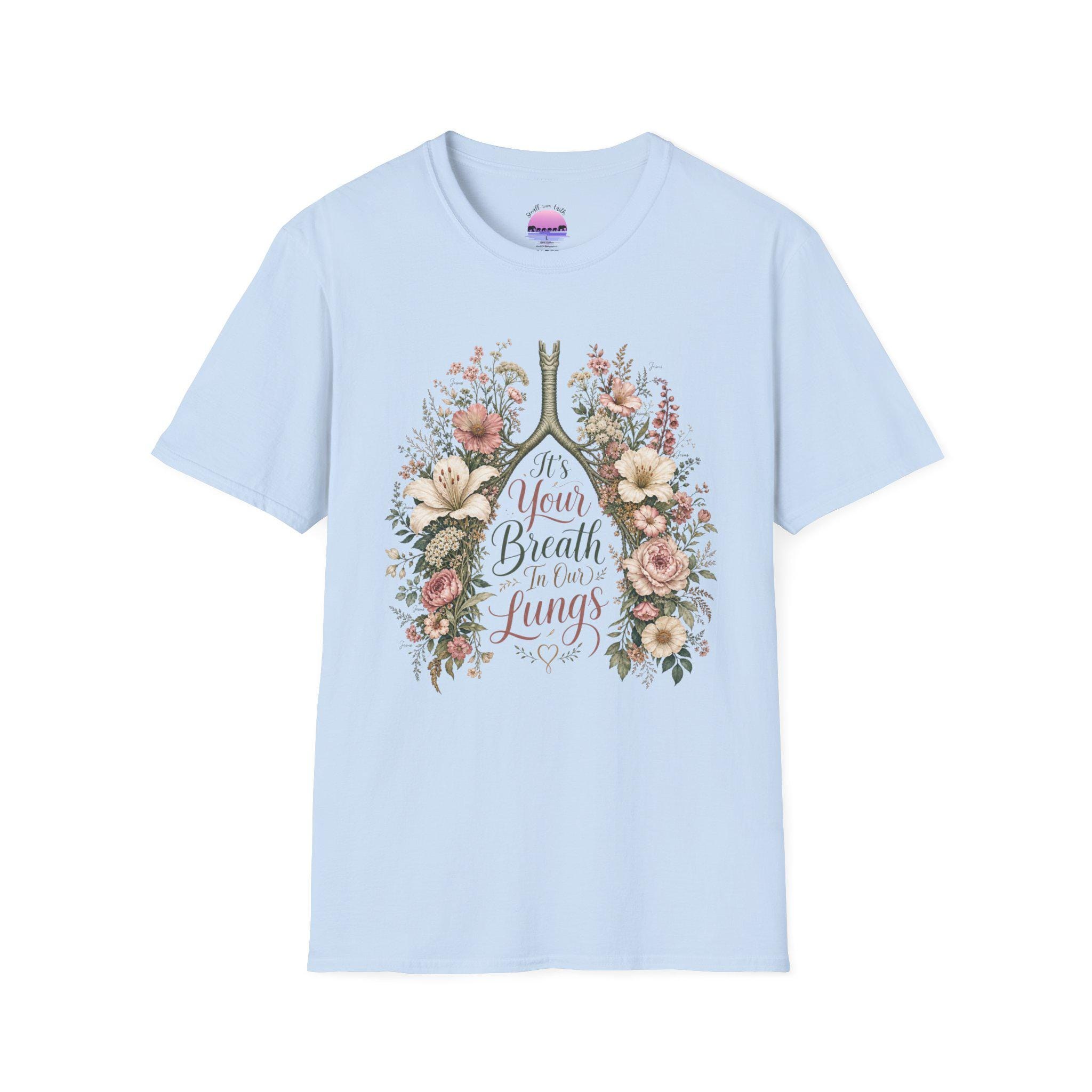 It's Your Breath in My Lungs T-Shirt | Floral Lungs Illustration, product image 14