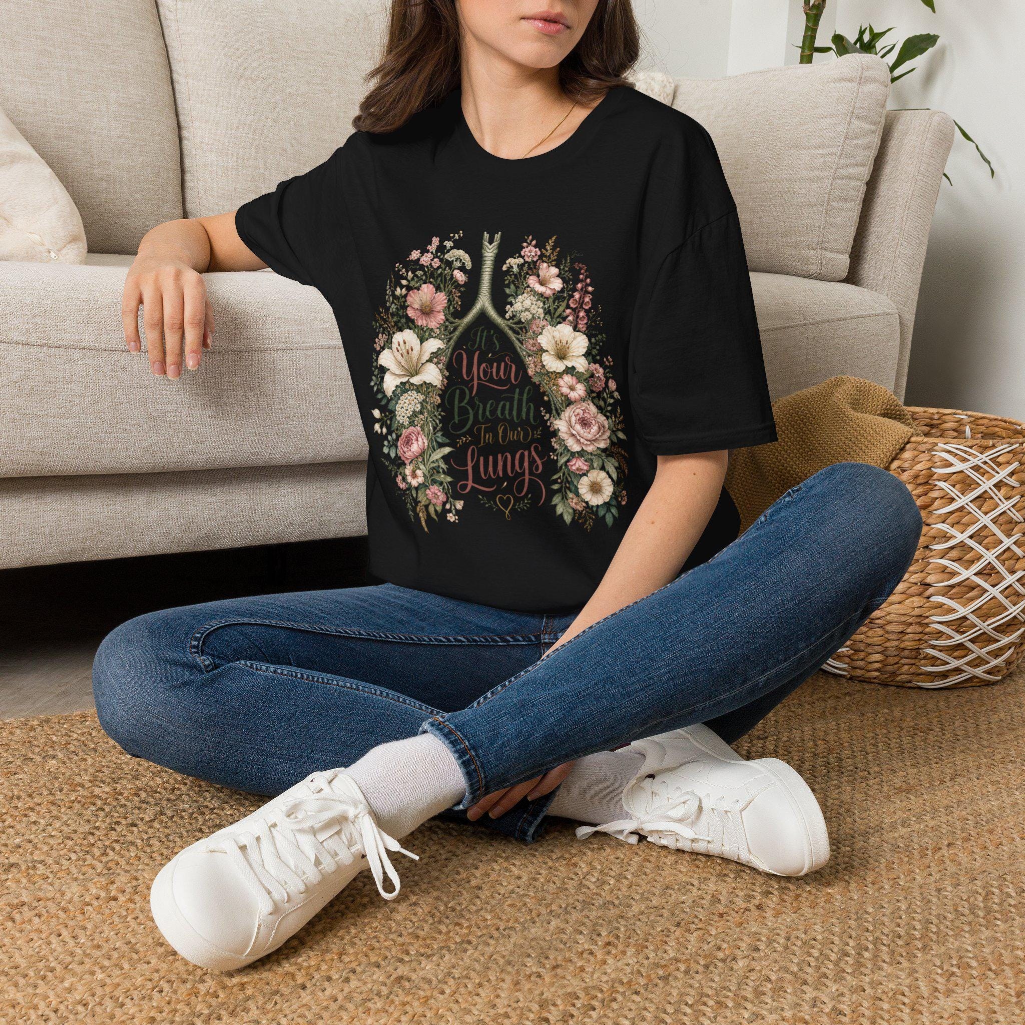 It's Your Breath in My Lungs T-Shirt | Floral Lungs Illustration, product image 16