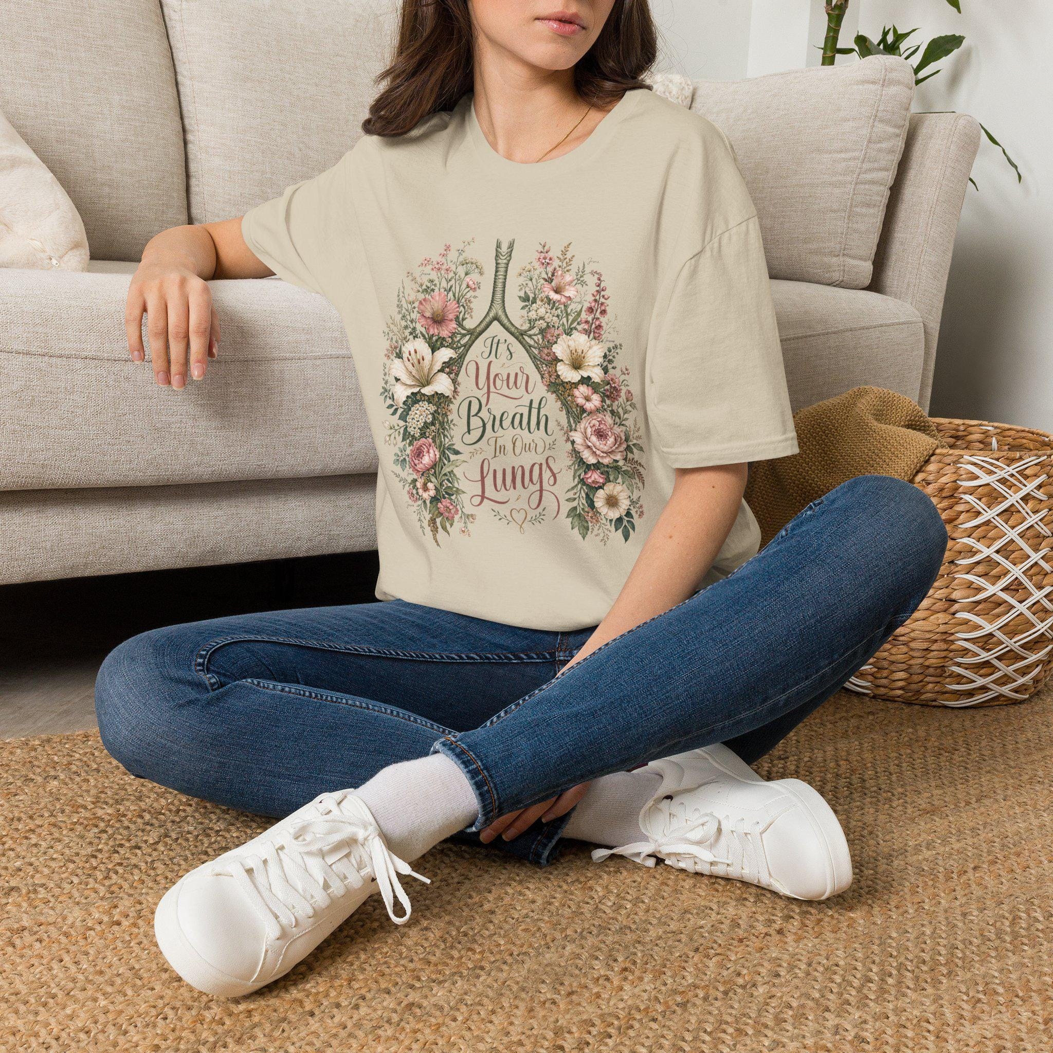 It's Your Breath in My Lungs T-Shirt | Floral Lungs Illustration, product image 17