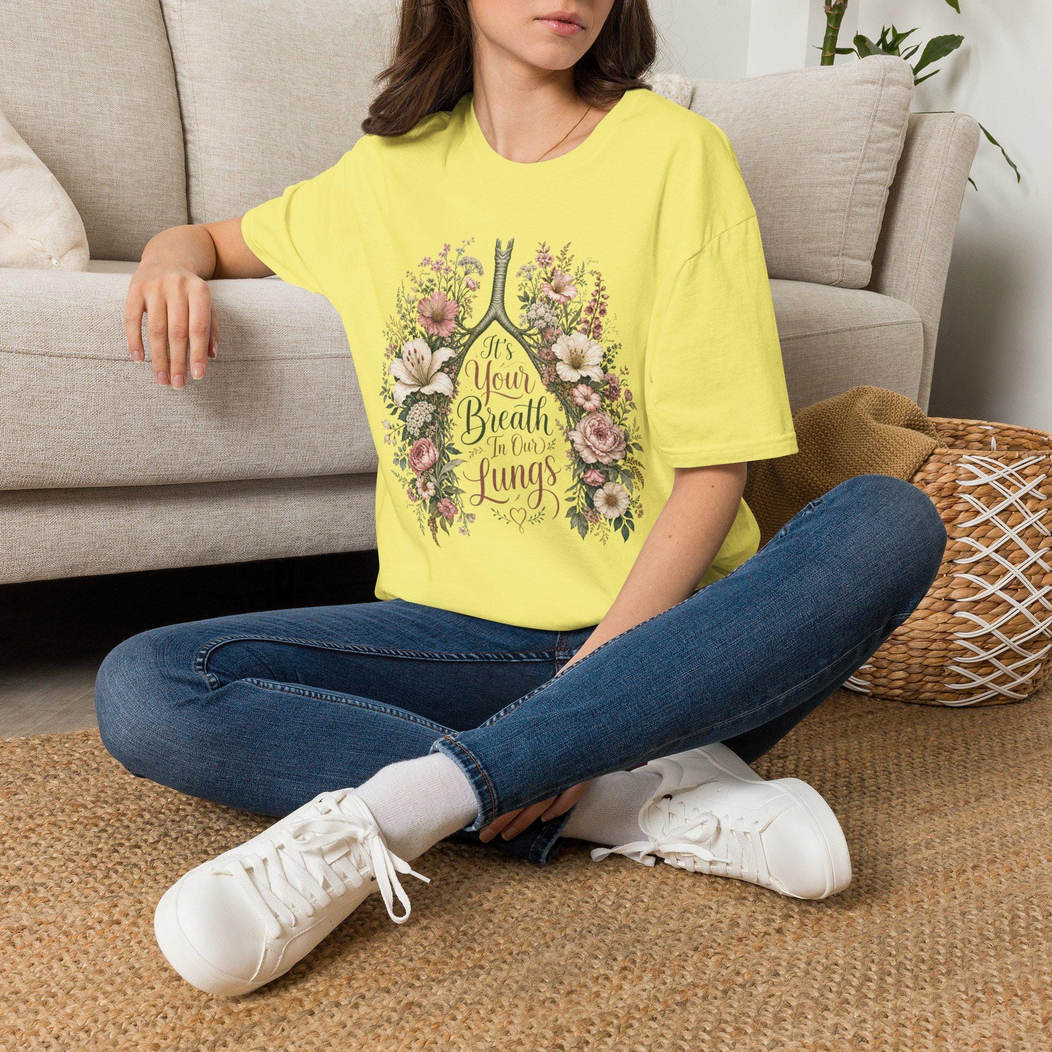 It's Your Breath in My Lungs T-Shirt | Floral Lungs Illustration, product image 20