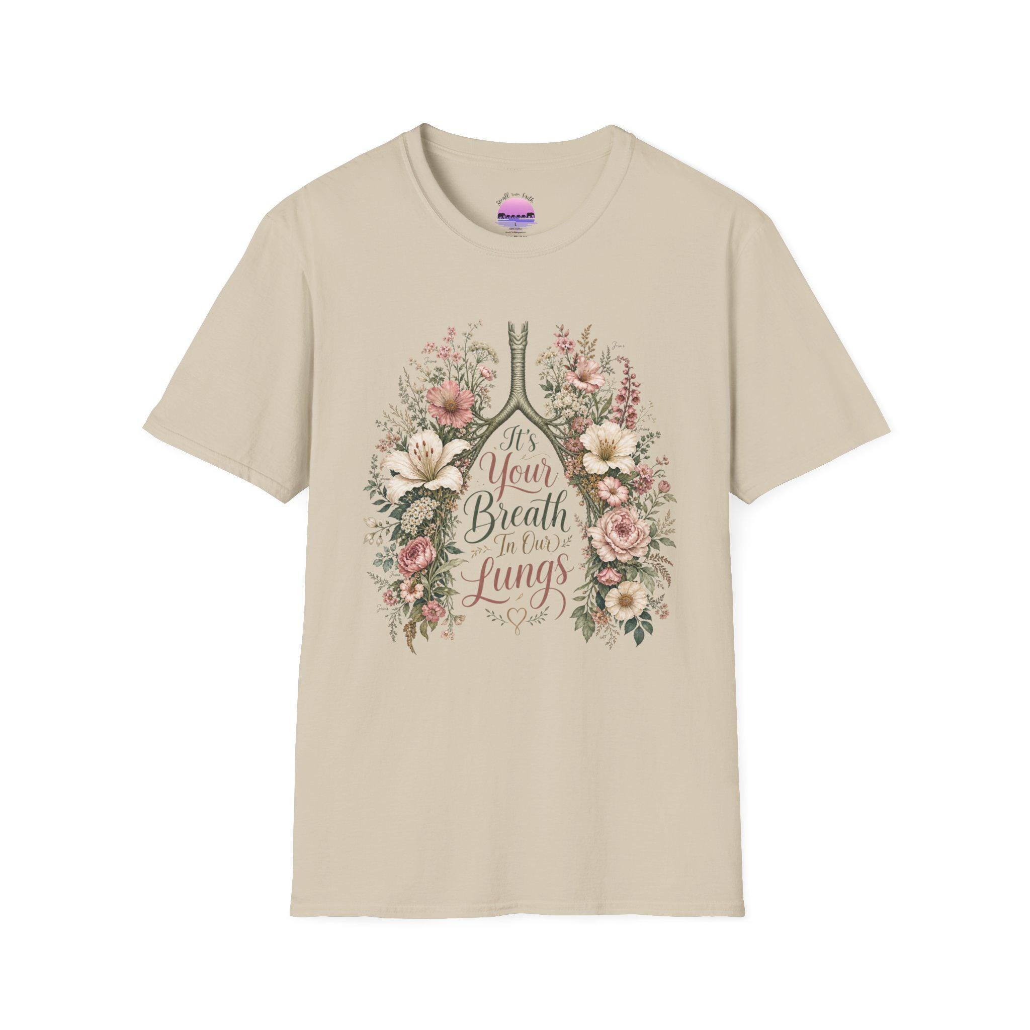 It's Your Breath in My Lungs T-Shirt | Floral Lungs Illustration, product image 6