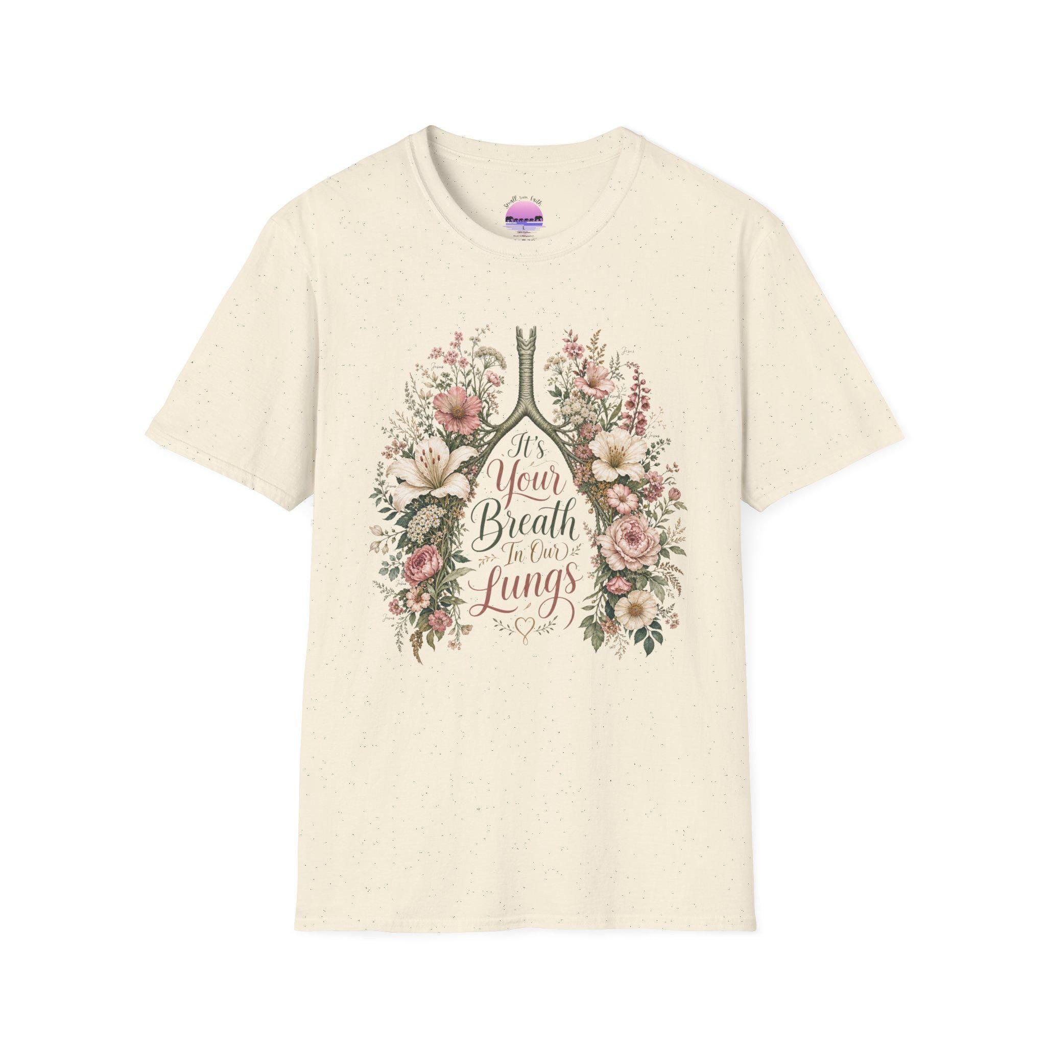 It's Your Breath in My Lungs T-Shirt | Floral Lungs Illustration, product image 10