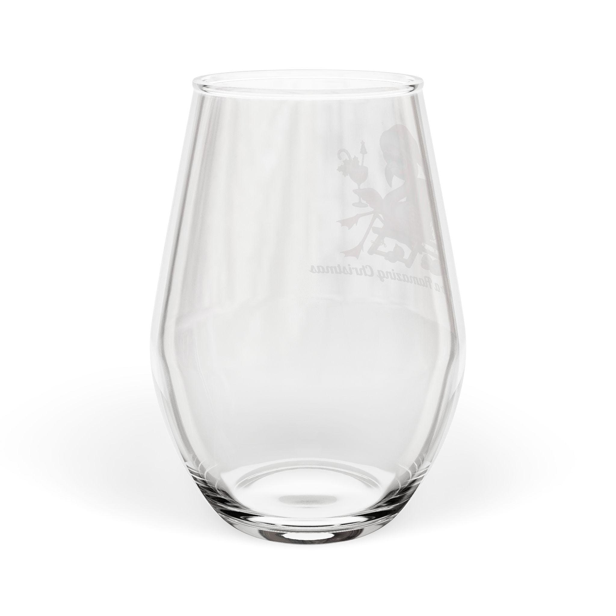 Christmas Flamingo Tropical Cheers Stemless Wine Glass | 11.75oz, product image 3
