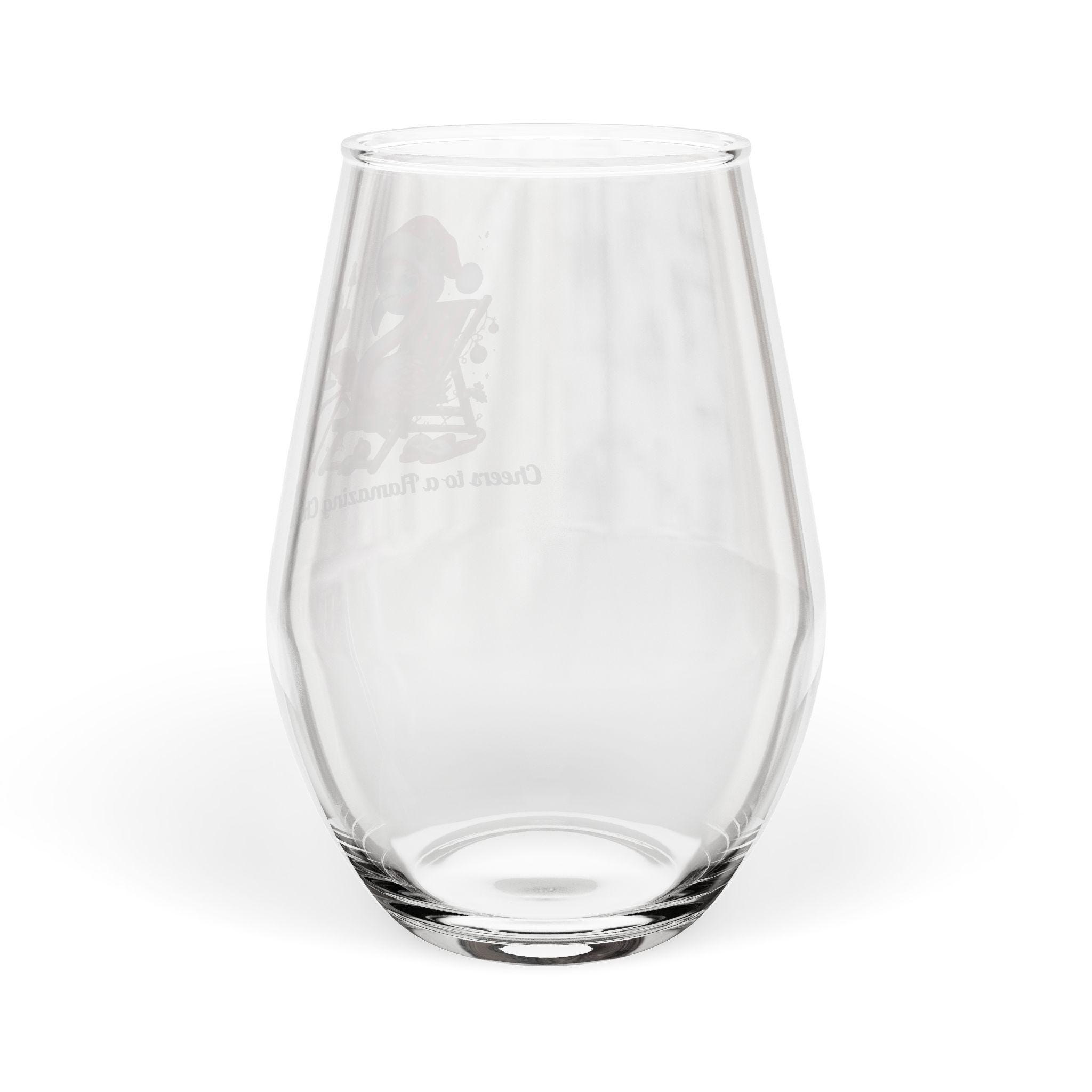 Christmas Flamingo Tropical Cheers Stemless Wine Glass | 11.75oz, product image 4