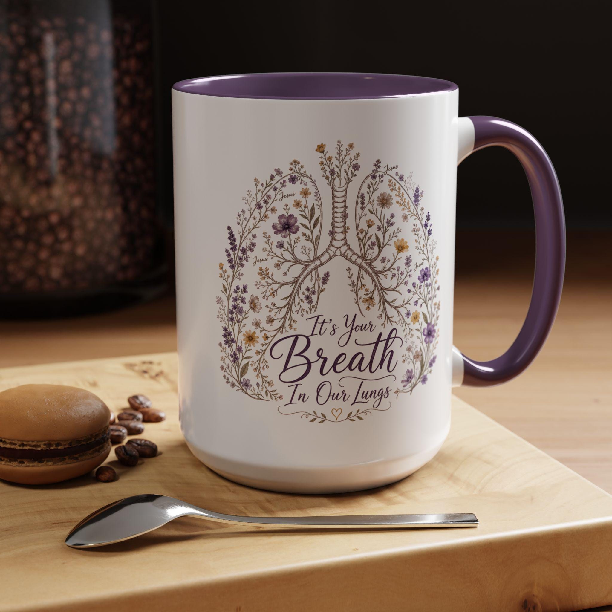 Floral Lungs Esophageal Mug | Accent Coffee Mug