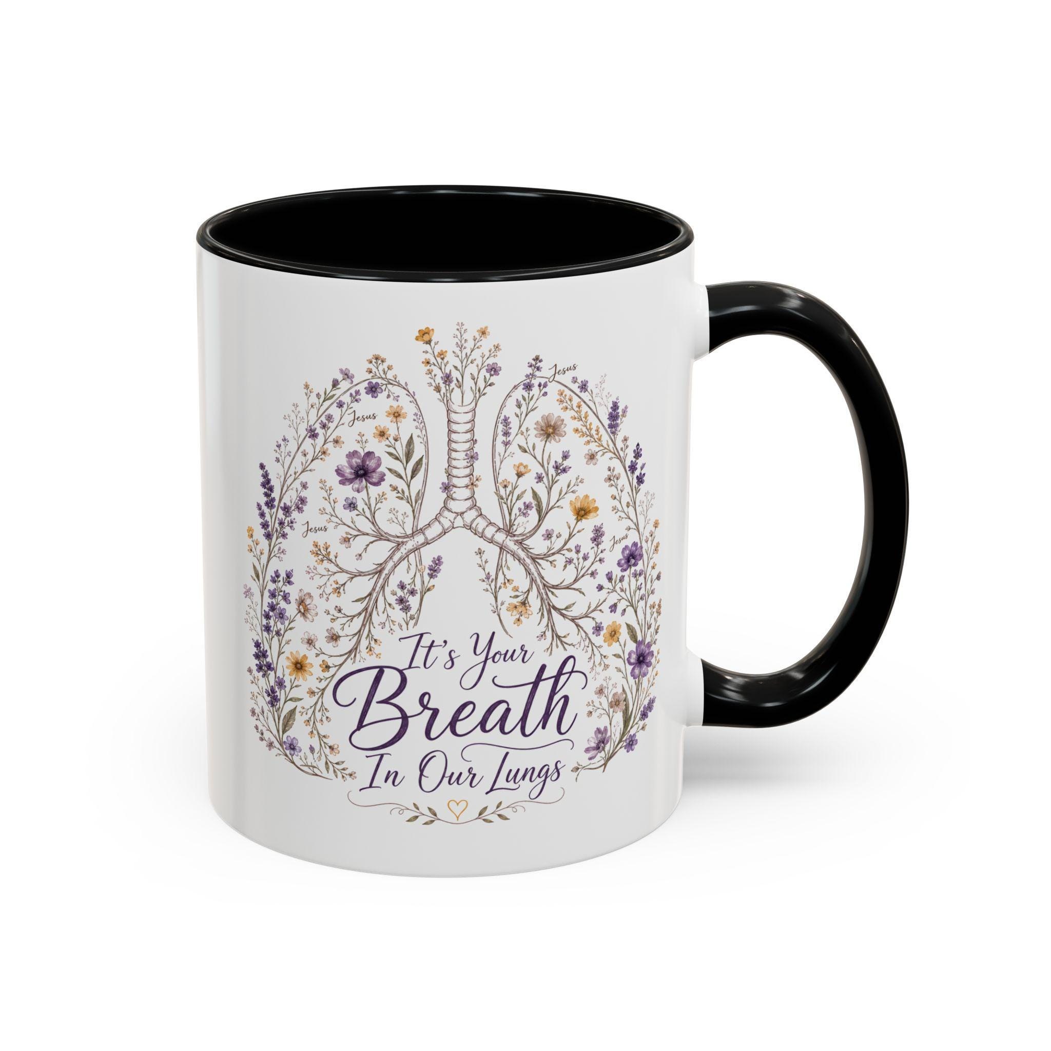 Floral Lungs Esophageal Mug | Accent Coffee Mug, product image 2