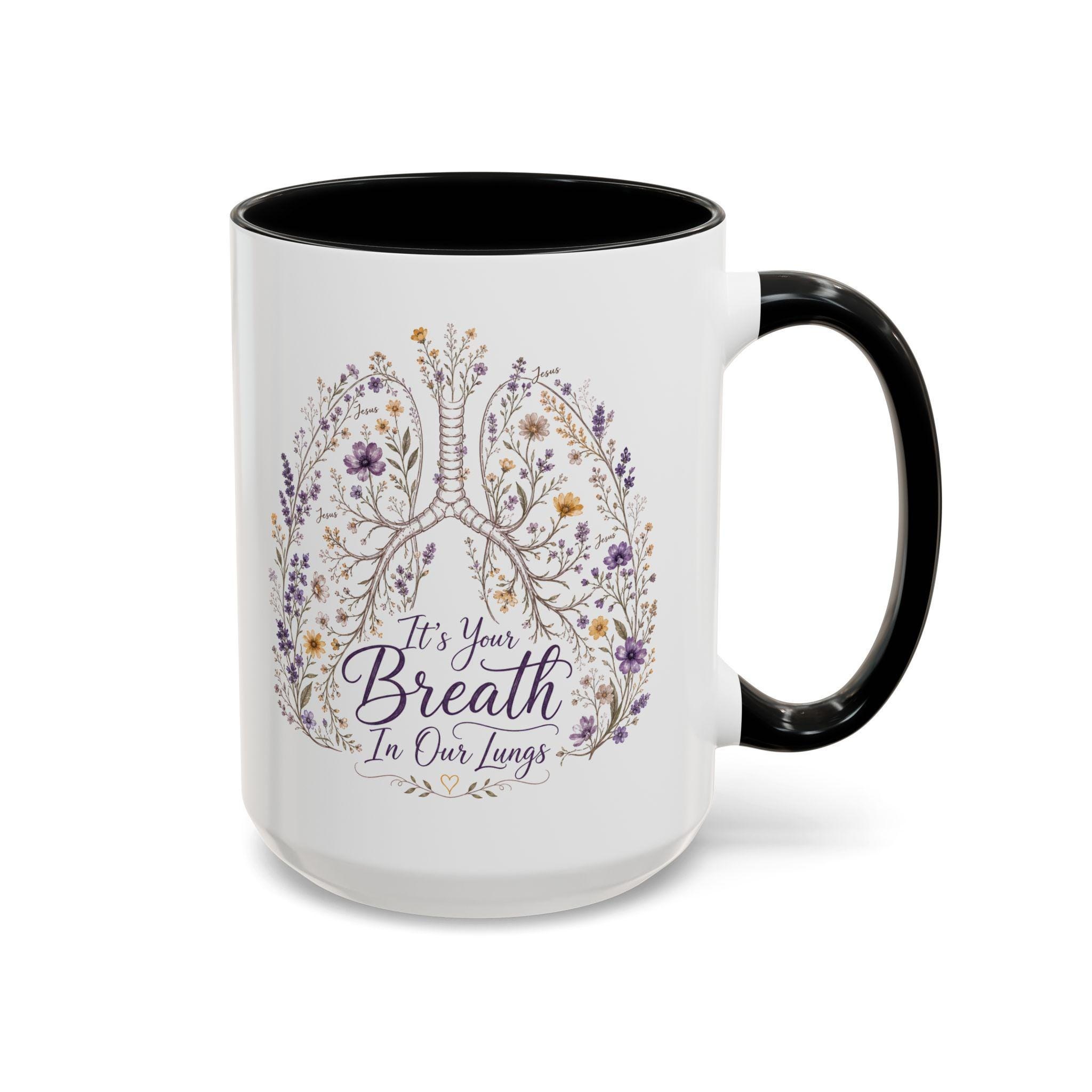 Floral Lungs Esophageal Mug | Accent Coffee Mug, product image 12