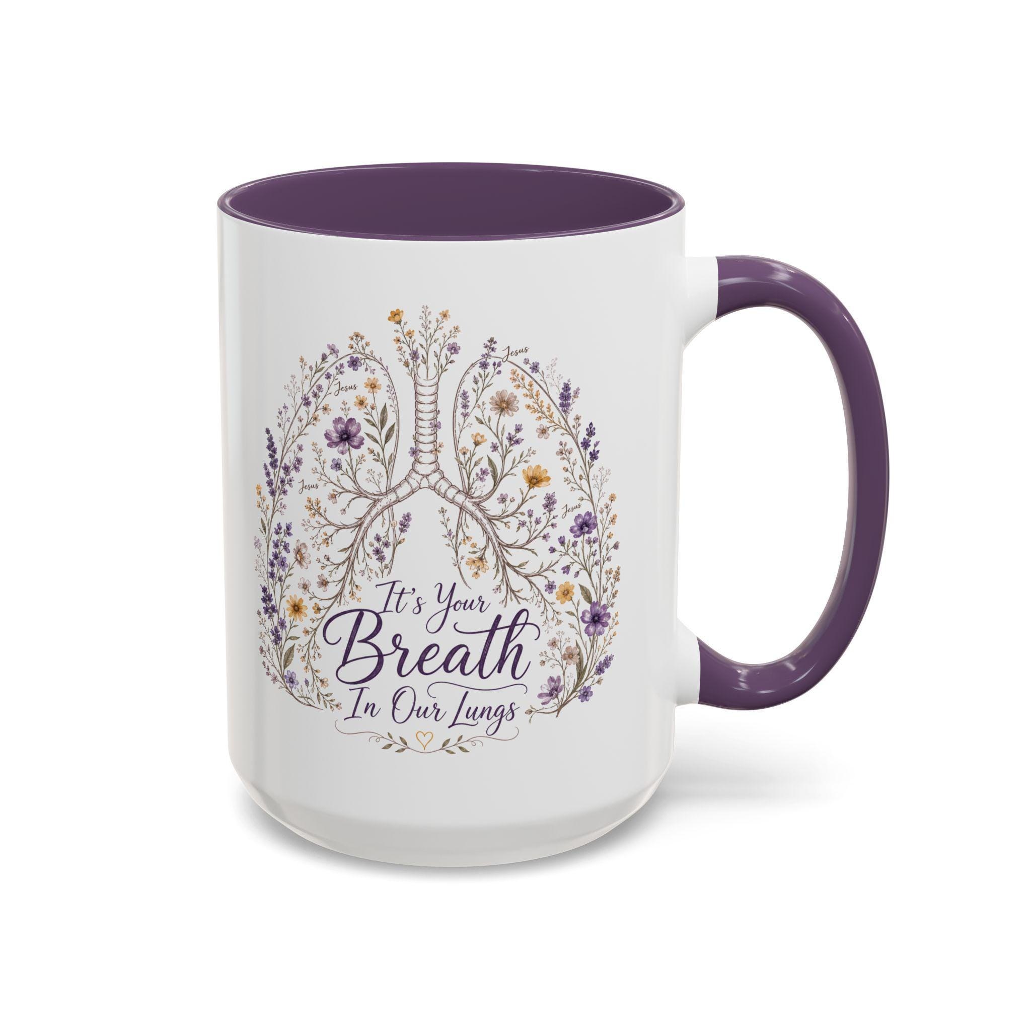Floral Lungs Esophageal Mug | Accent Coffee Mug, product image 13