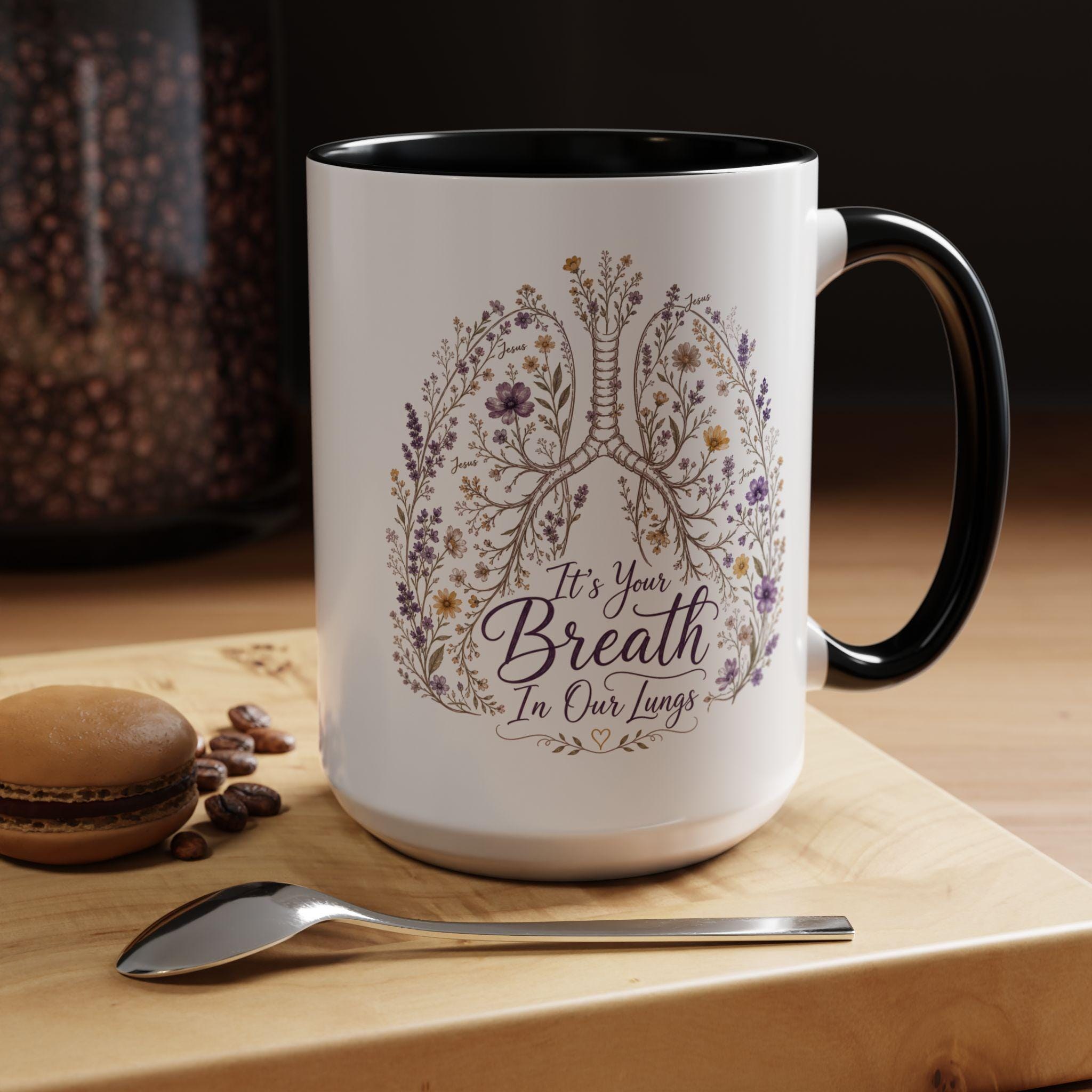Floral Lungs Esophageal Mug | Accent Coffee Mug, product image 14