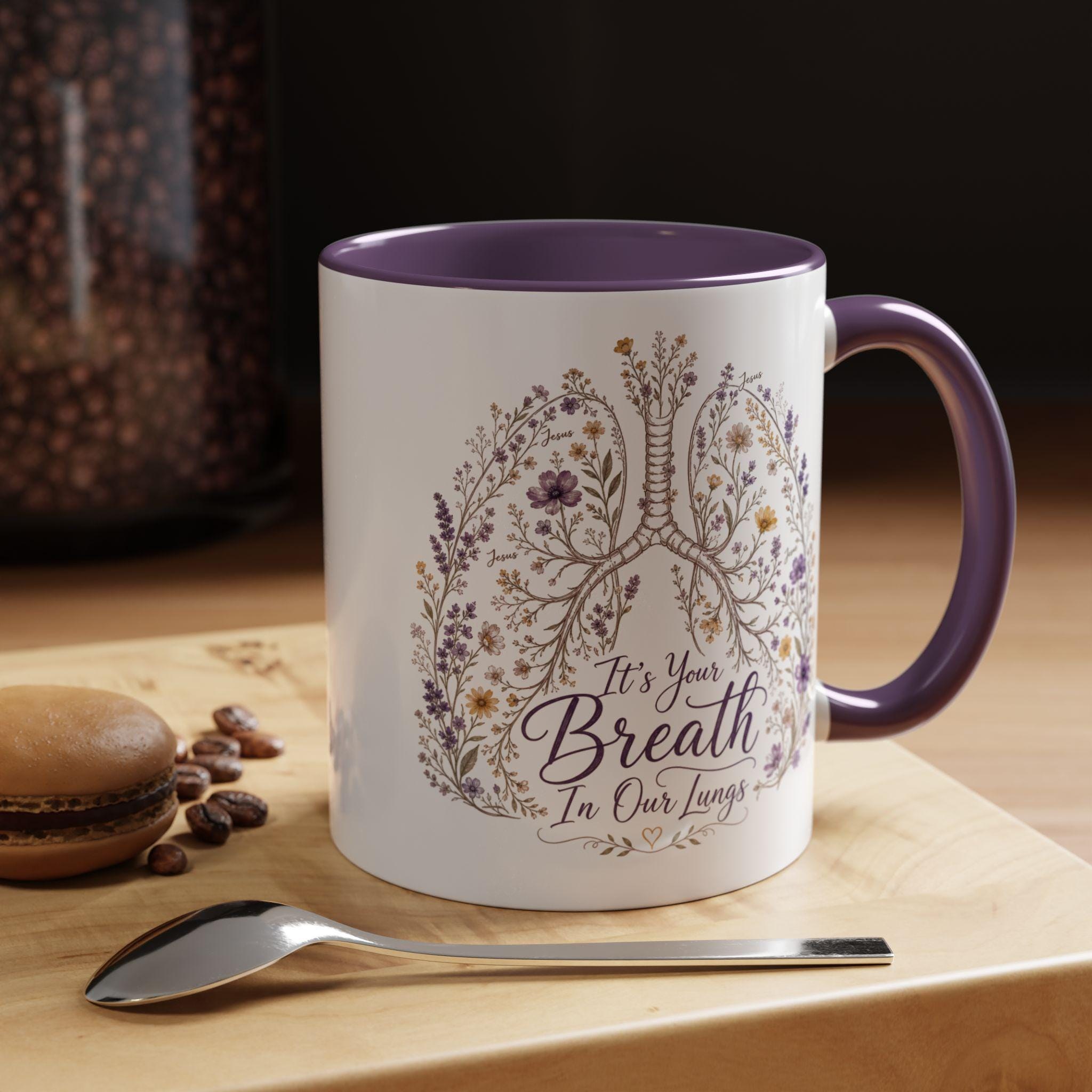Floral Lungs Esophageal Mug | Accent Coffee Mug, product image 16
