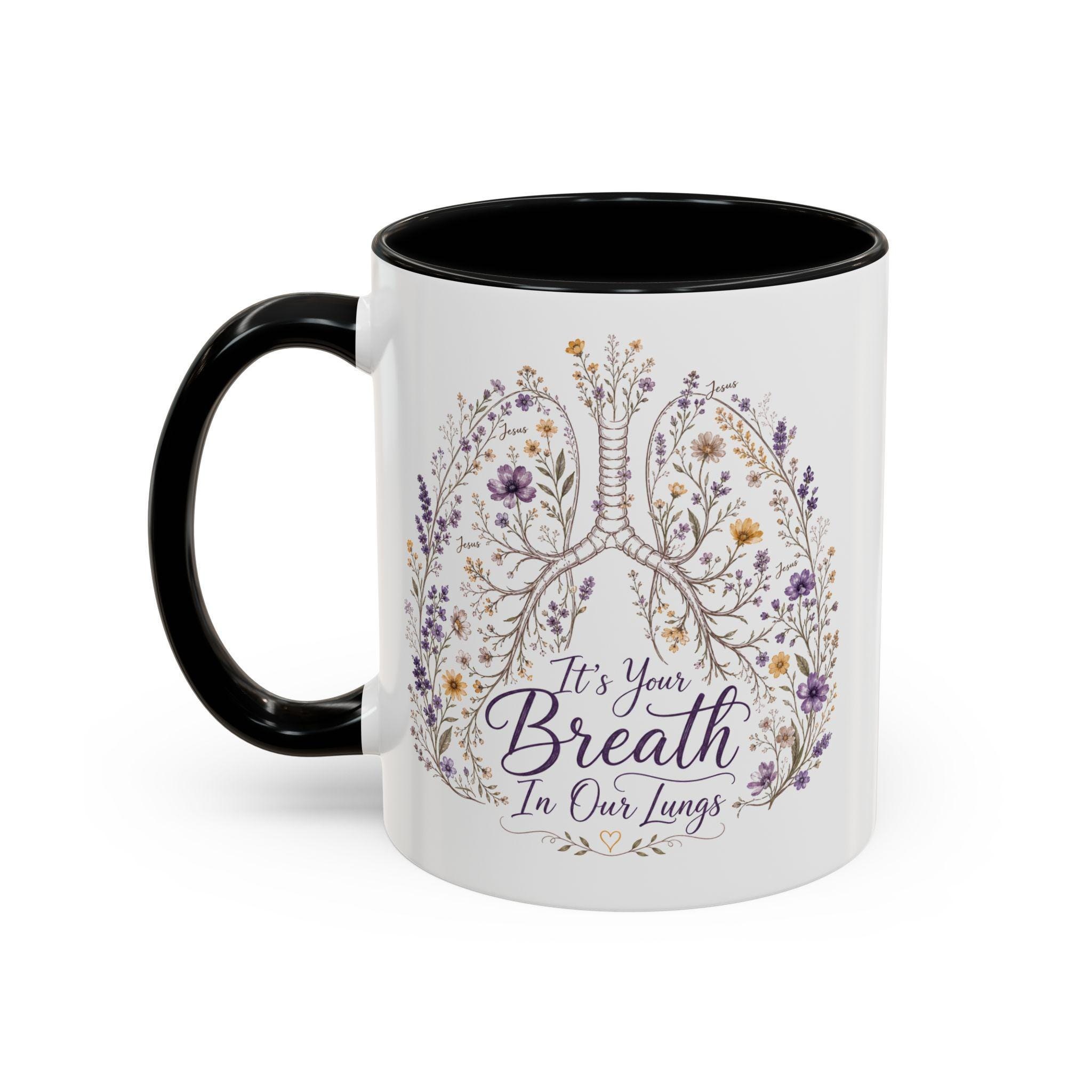 Floral Lungs Esophageal Mug | Accent Coffee Mug, product image 3