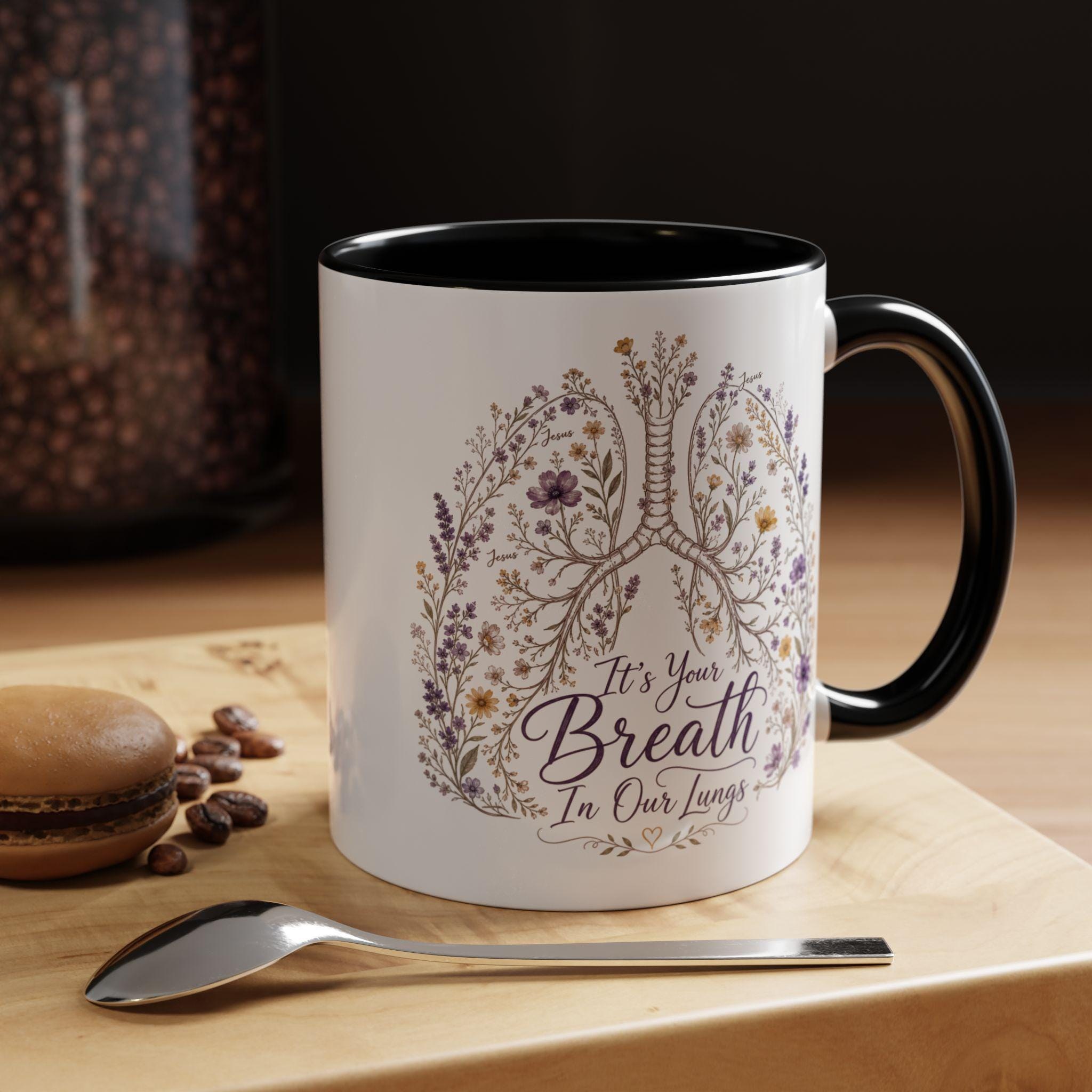 Floral Lungs Esophageal Mug | Accent Coffee Mug, product image 4