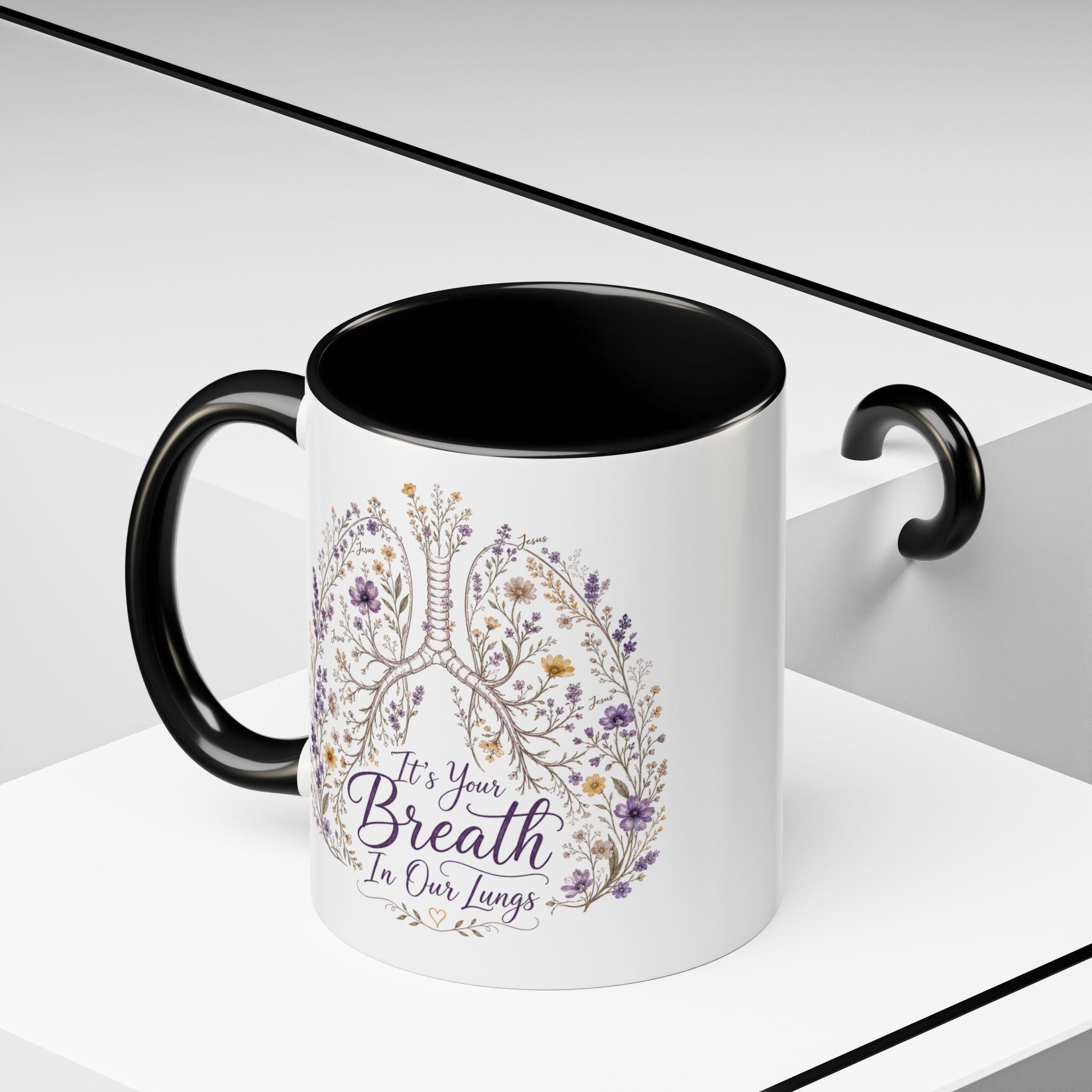 Floral Lungs Esophageal Mug | Accent Coffee Mug, product image 5