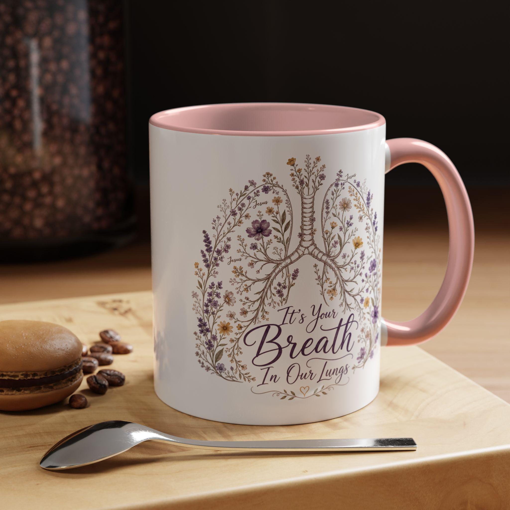 Floral Lungs Esophageal Mug | Accent Coffee Mug, product image 8