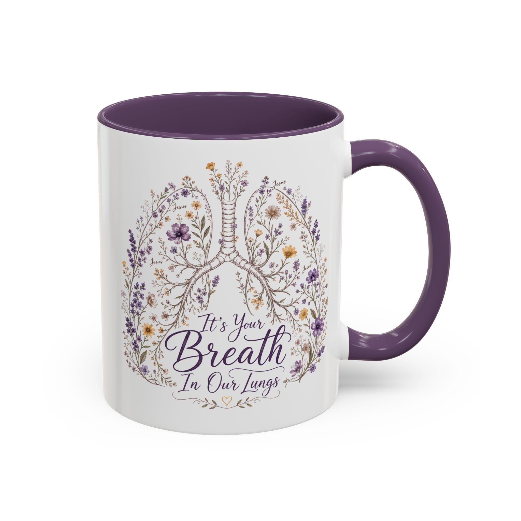 Floral Lungs Esophageal Mug | Accent Coffee Mug, product image 10