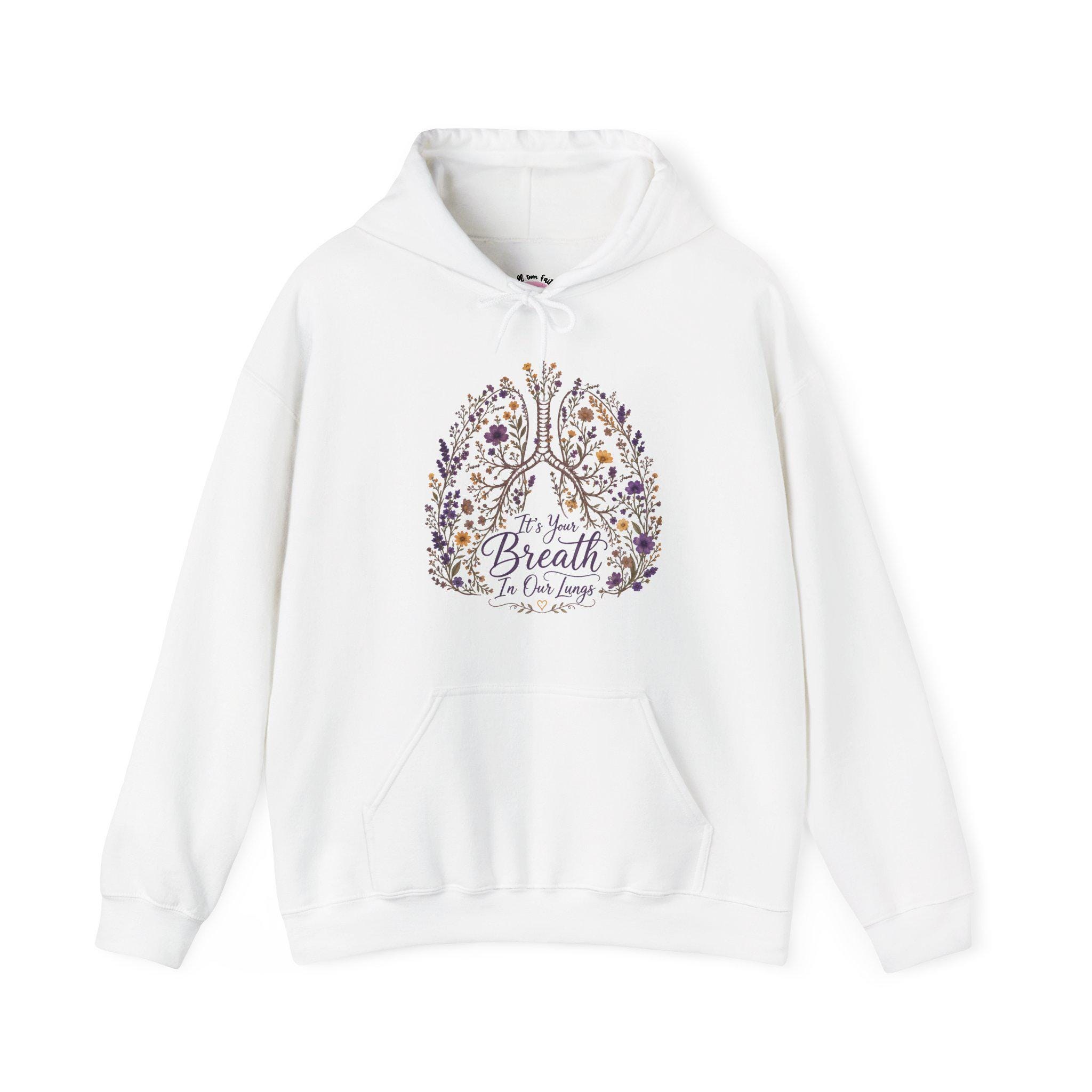 Floral Lungs 'It's your breath in our lungs' Hoodie | faith, Jesus Pullover, product image 2