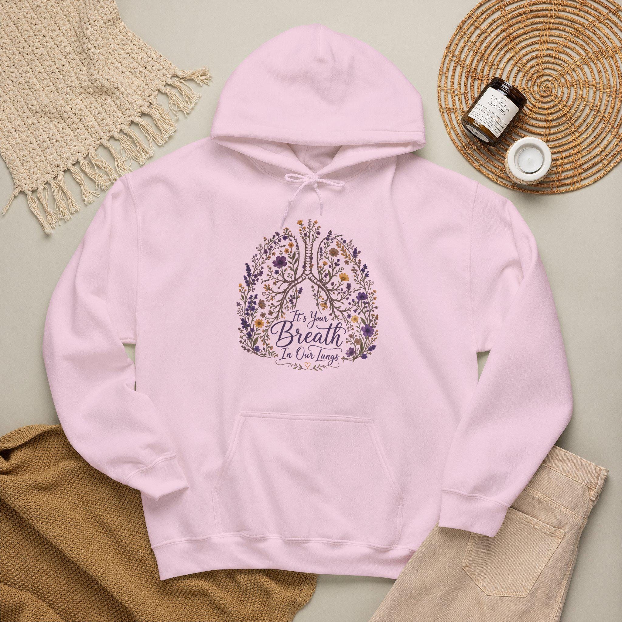 Floral Lungs 'It's your breath in our lungs' Hoodie | faith, Jesus Pullover, product image 12