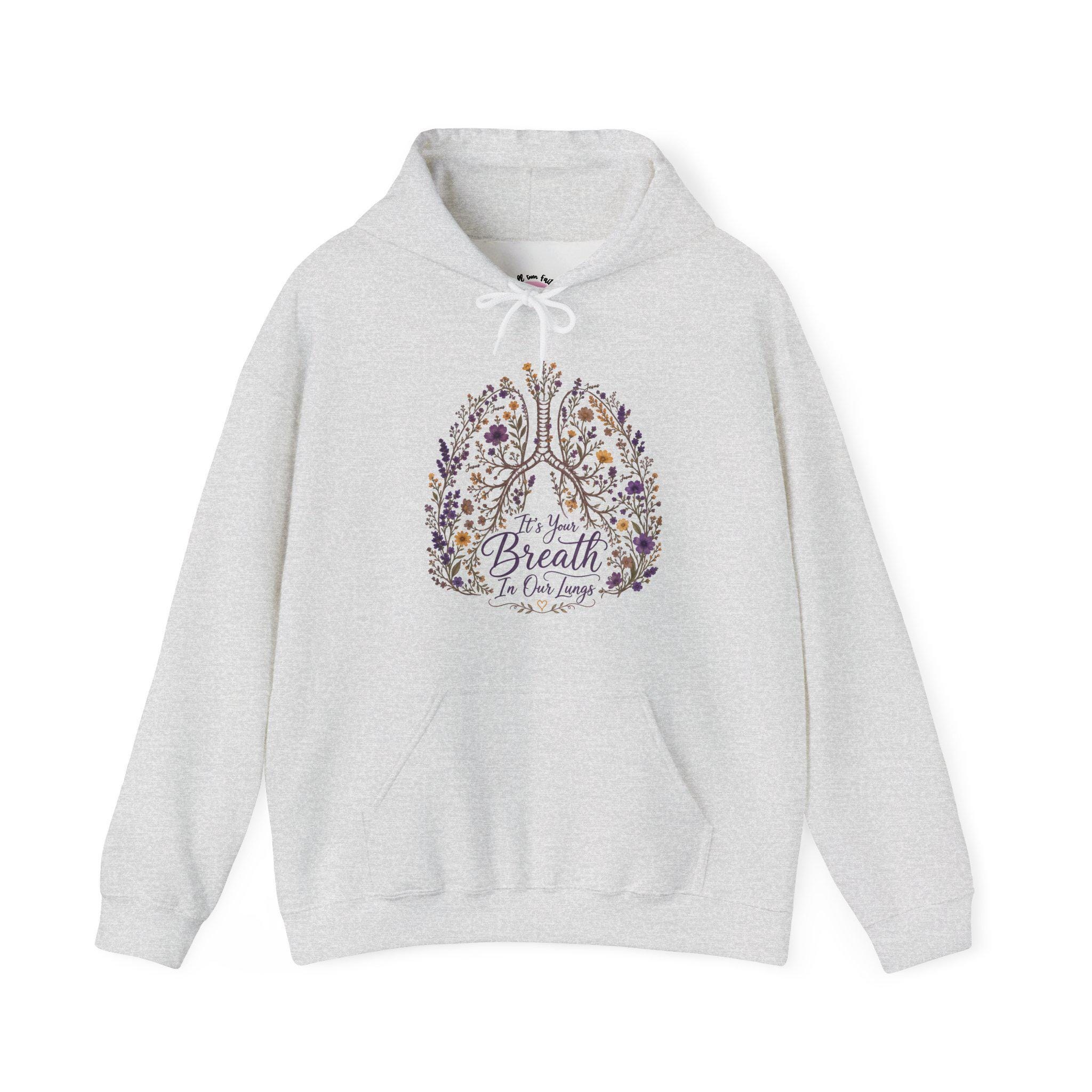 Floral Lungs 'It's your breath in our lungs' Hoodie | faith, Jesus Pullover, product image 3