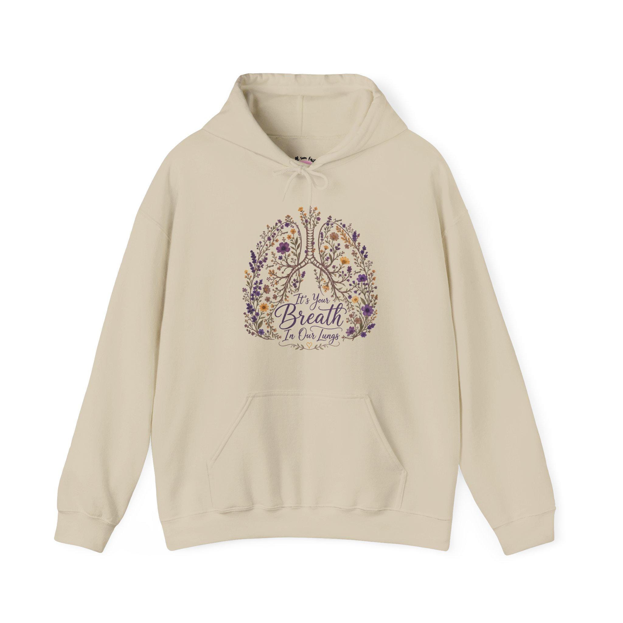 Floral Lungs 'It's your breath in our lungs' Hoodie | faith, Jesus Pullover, product image 4