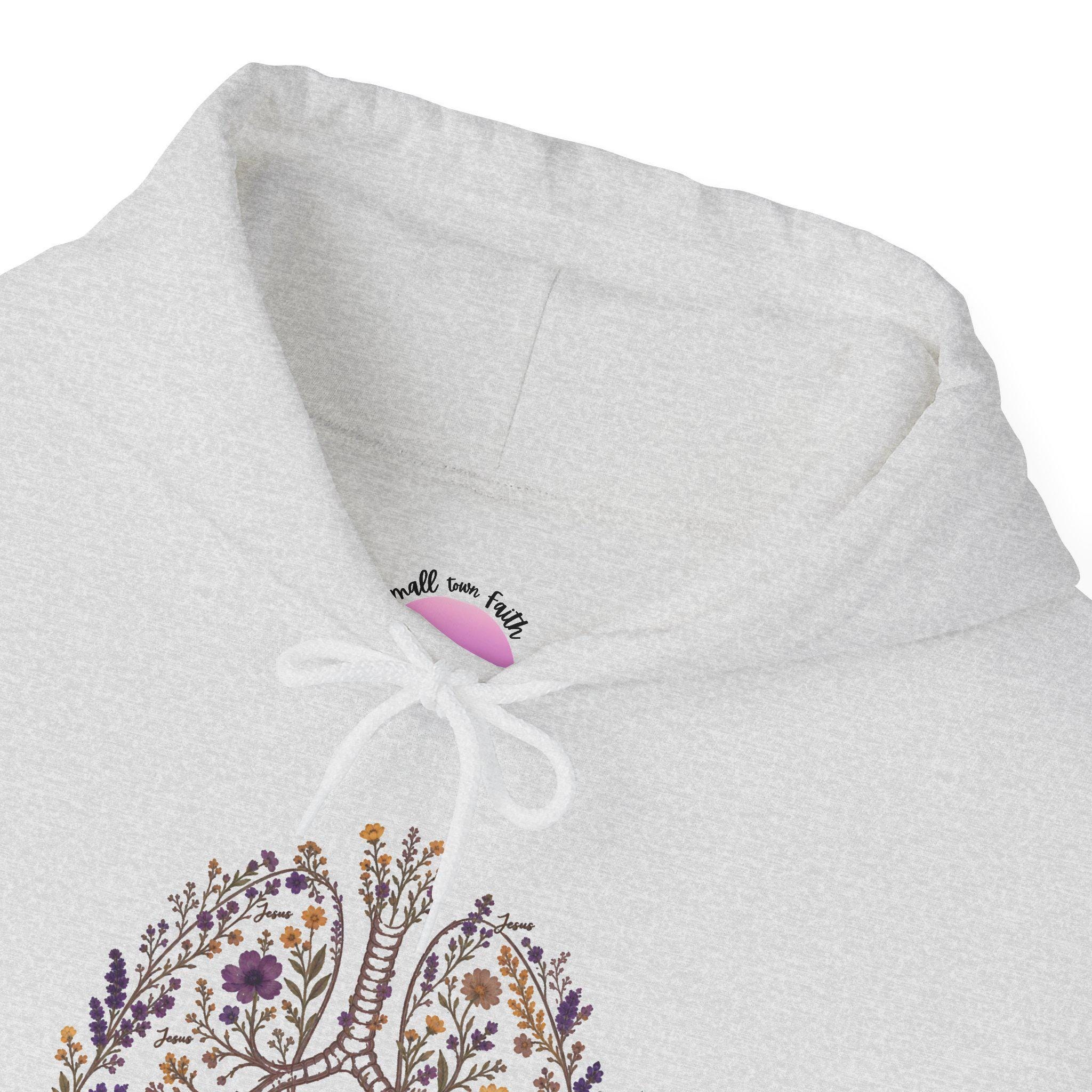Floral Lungs 'It's your breath in our lungs' Hoodie | faith, Jesus Pullover, product image 7