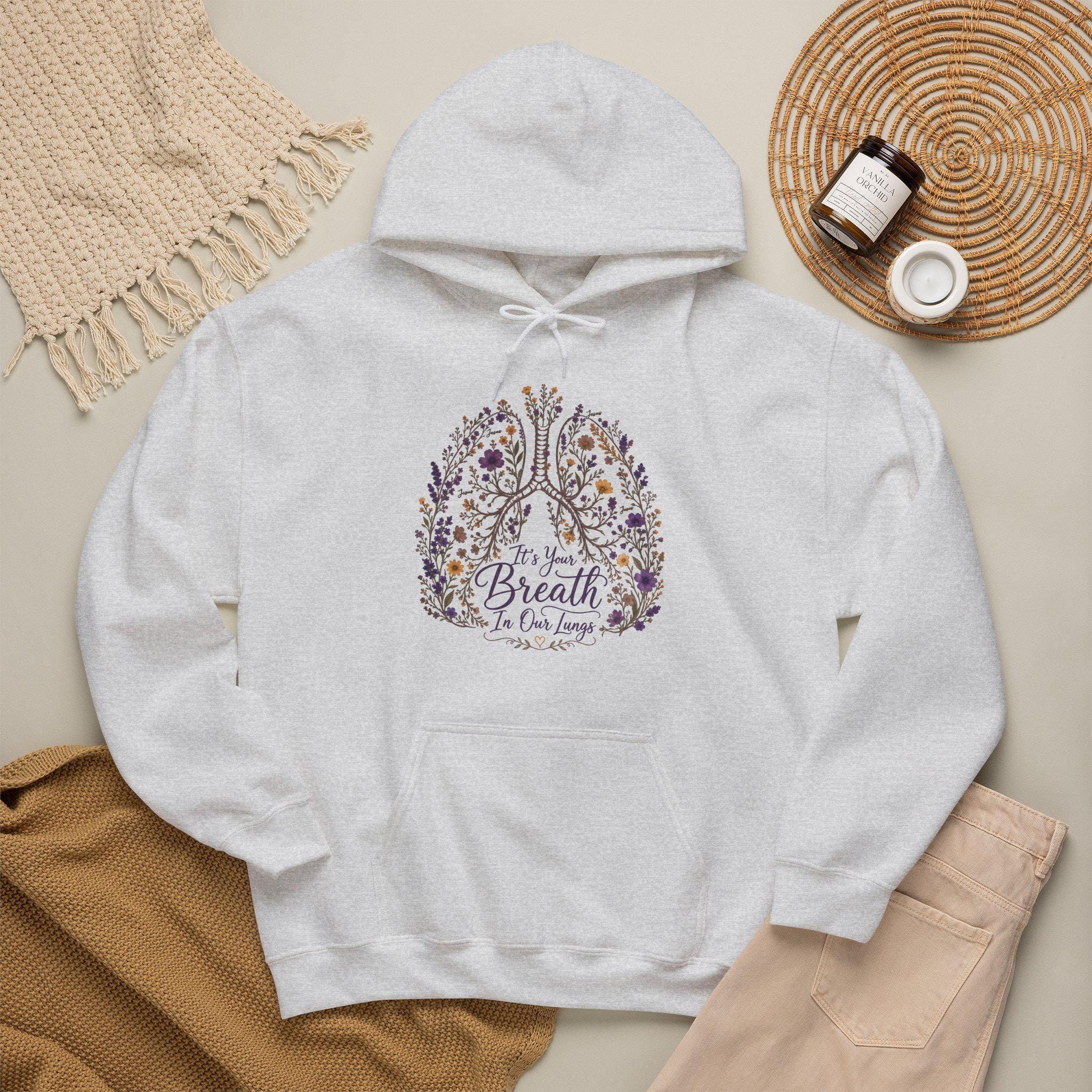 Floral Lungs 'It's your breath in our lungs' Hoodie | faith, Jesus Pullover, product image 10