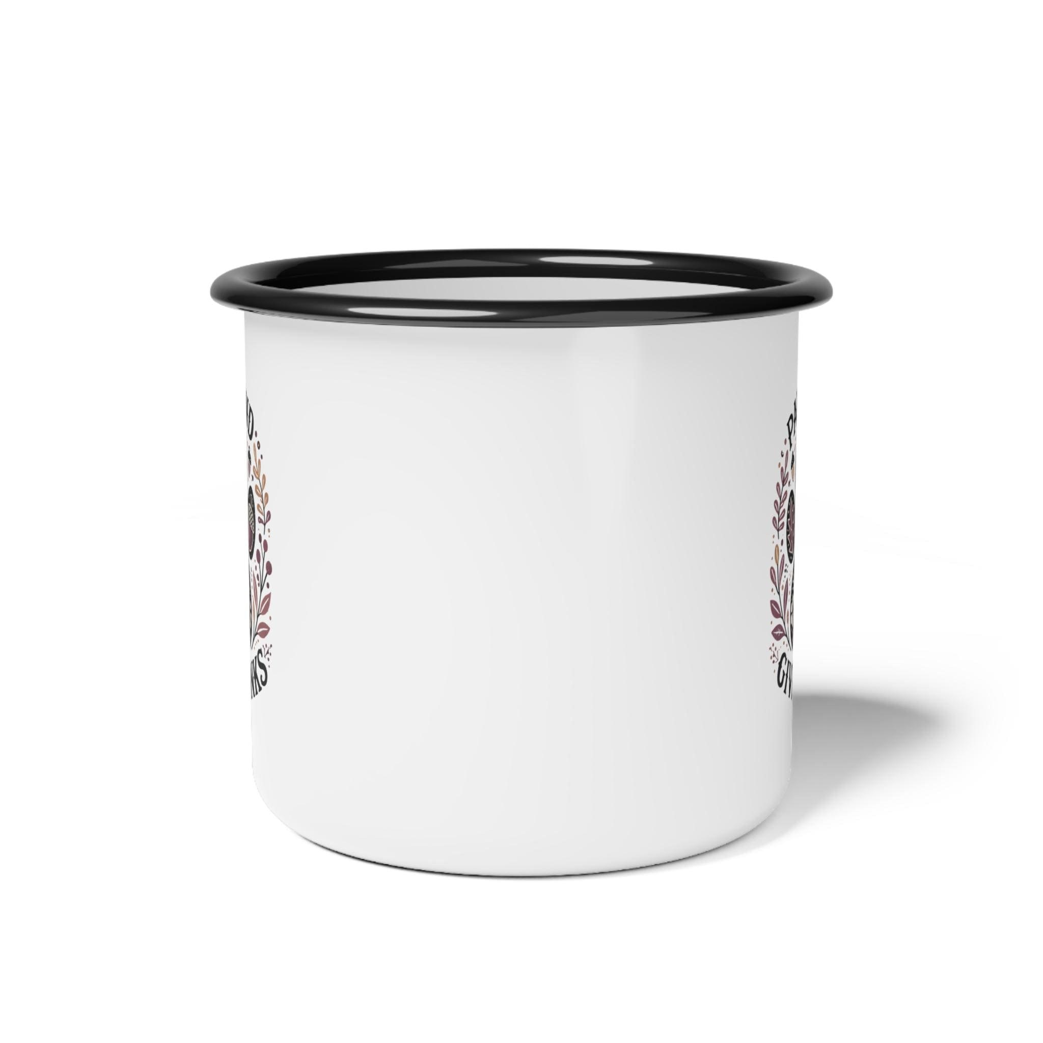 Paws and Give Thanks Enamel Camp Cup | Paw Print Floral Fall Design, product image 4
