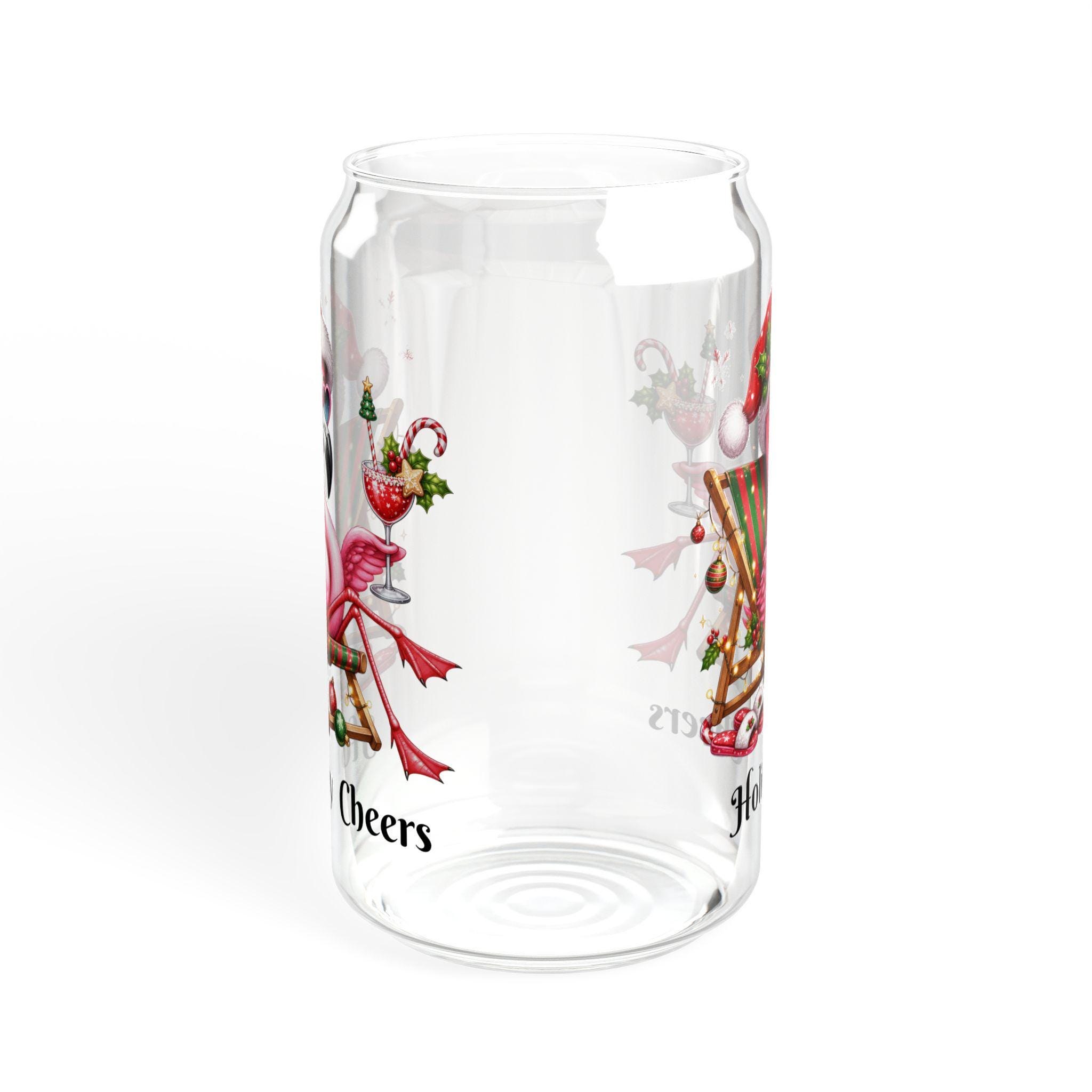 Flamingo in Santa Hat Holiday Cheers Sipper Glass | 16oz, product image 10
