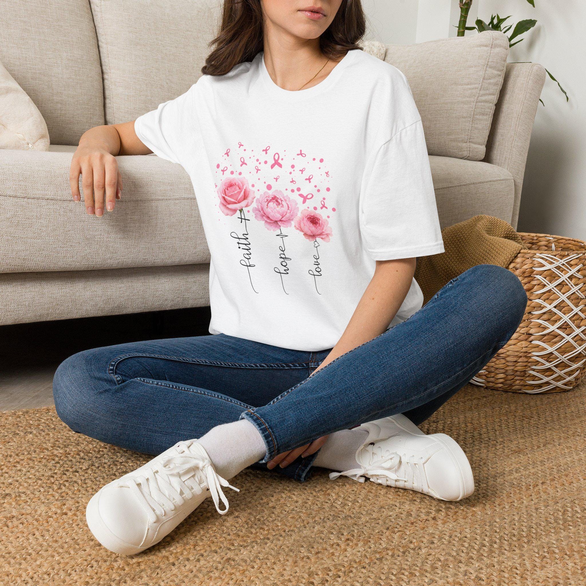 Pink Ribbon Rose Trio T-Shirt | Breast Cancer Awareness