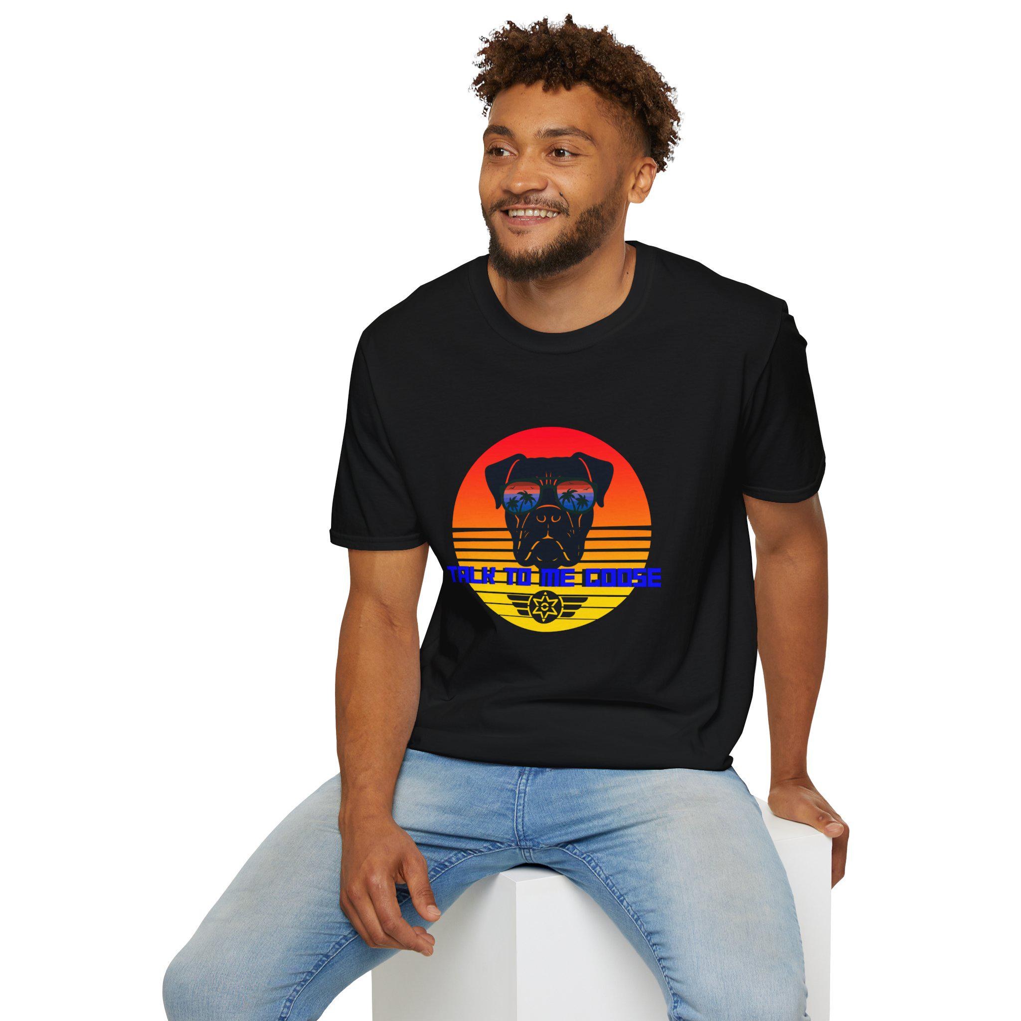 Police K9 Portrait T-Shirt | Retro Sunset K9 'Talk to the Canine'