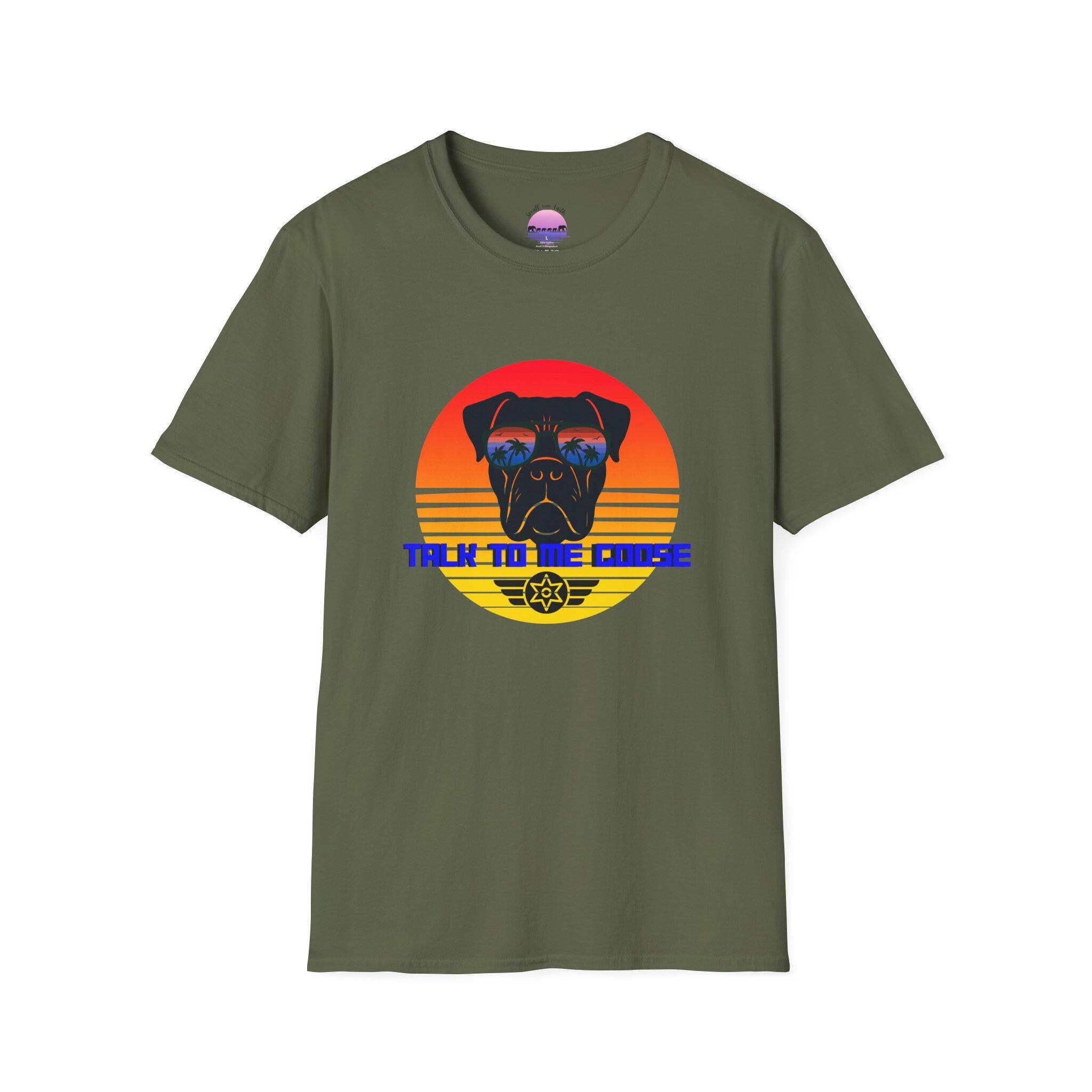 Police K9 Portrait T-Shirt | Retro Sunset K9 'Talk to the Canine', product image 8