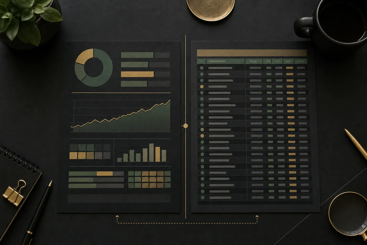 Side-by-side comparison of an ETF fund profile and a detailed holdings data table