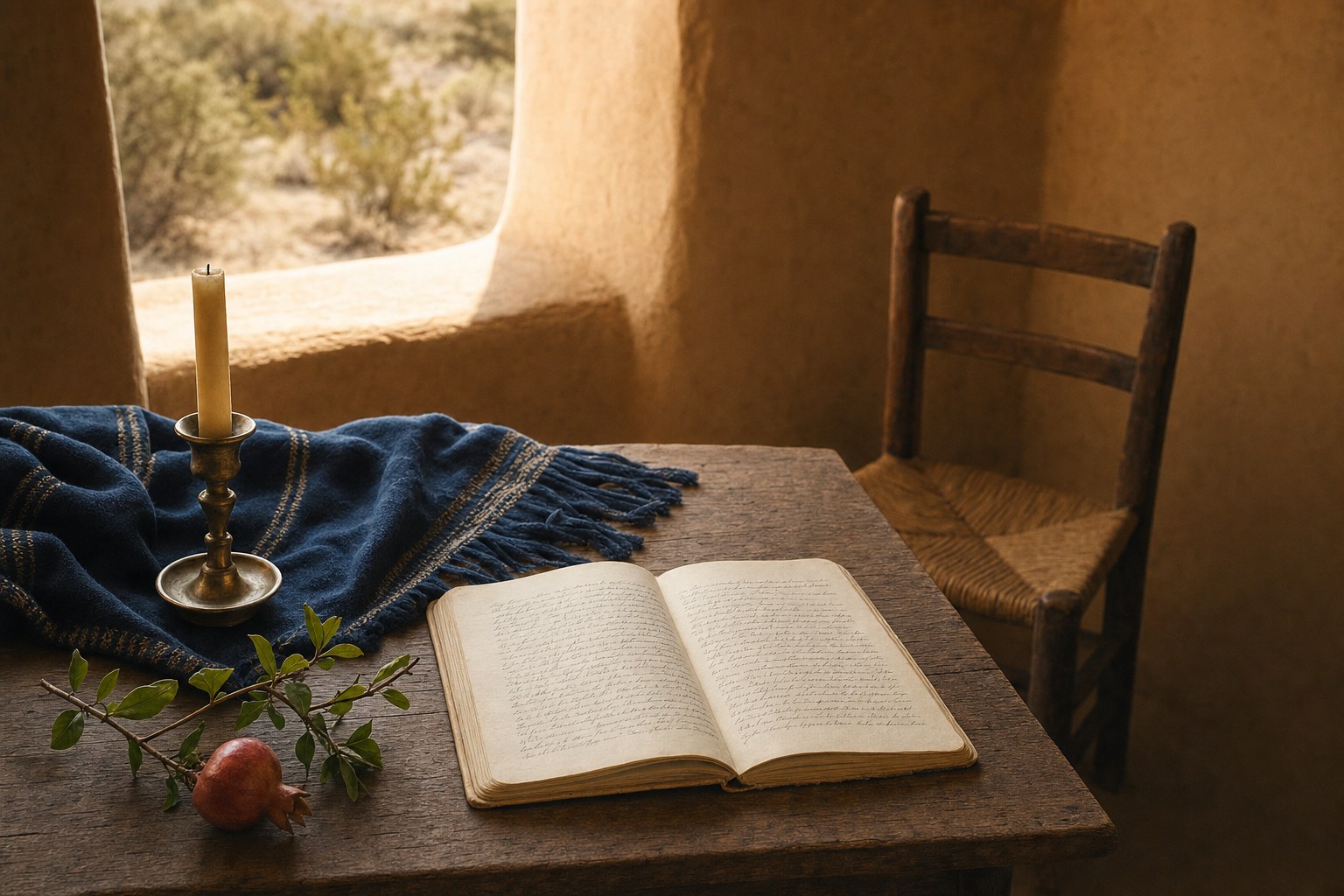 A writing table prepared for reflection and new work