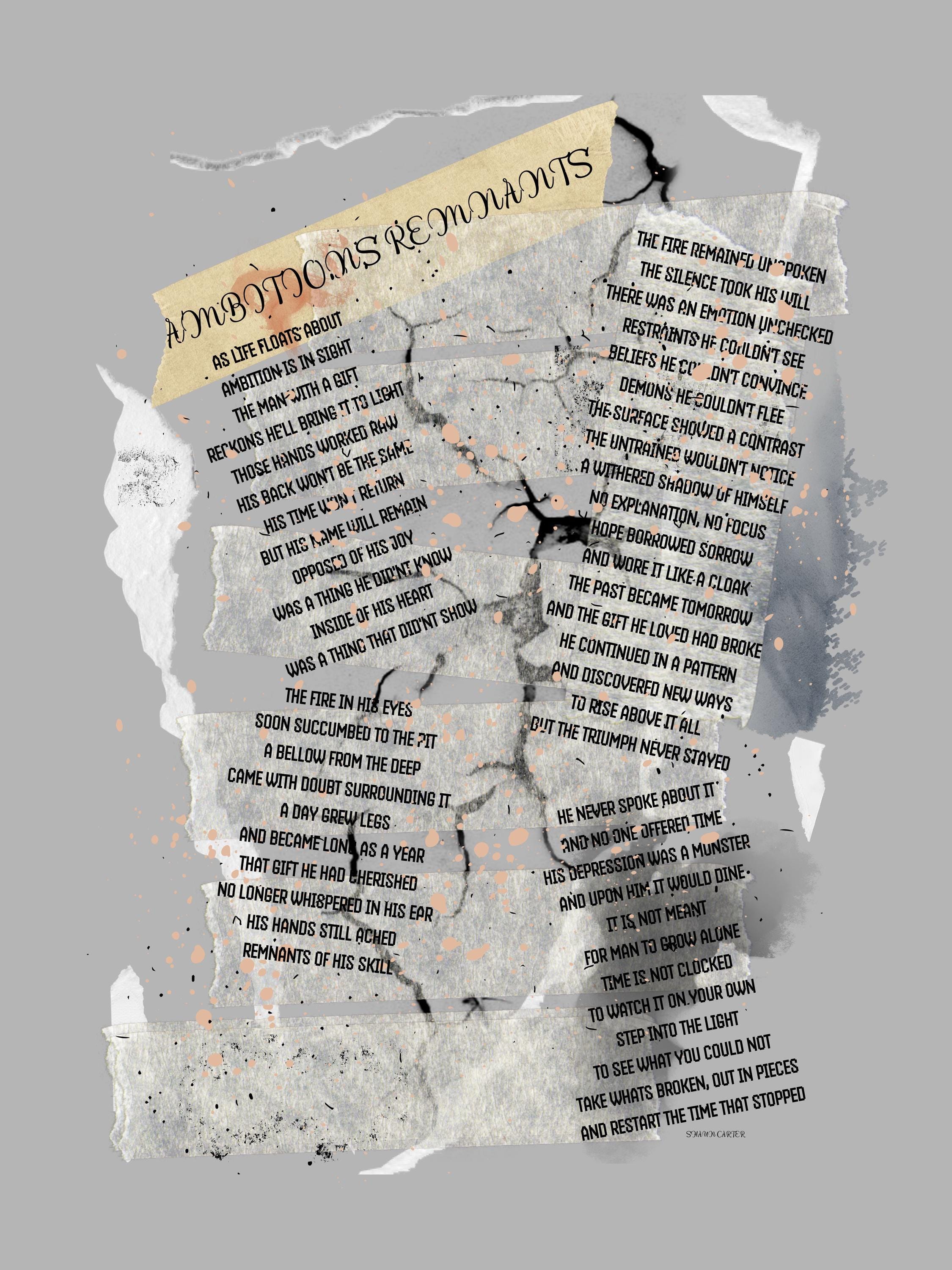 18x24 Surreal atmospheric visual poetry poster, gallery image 3