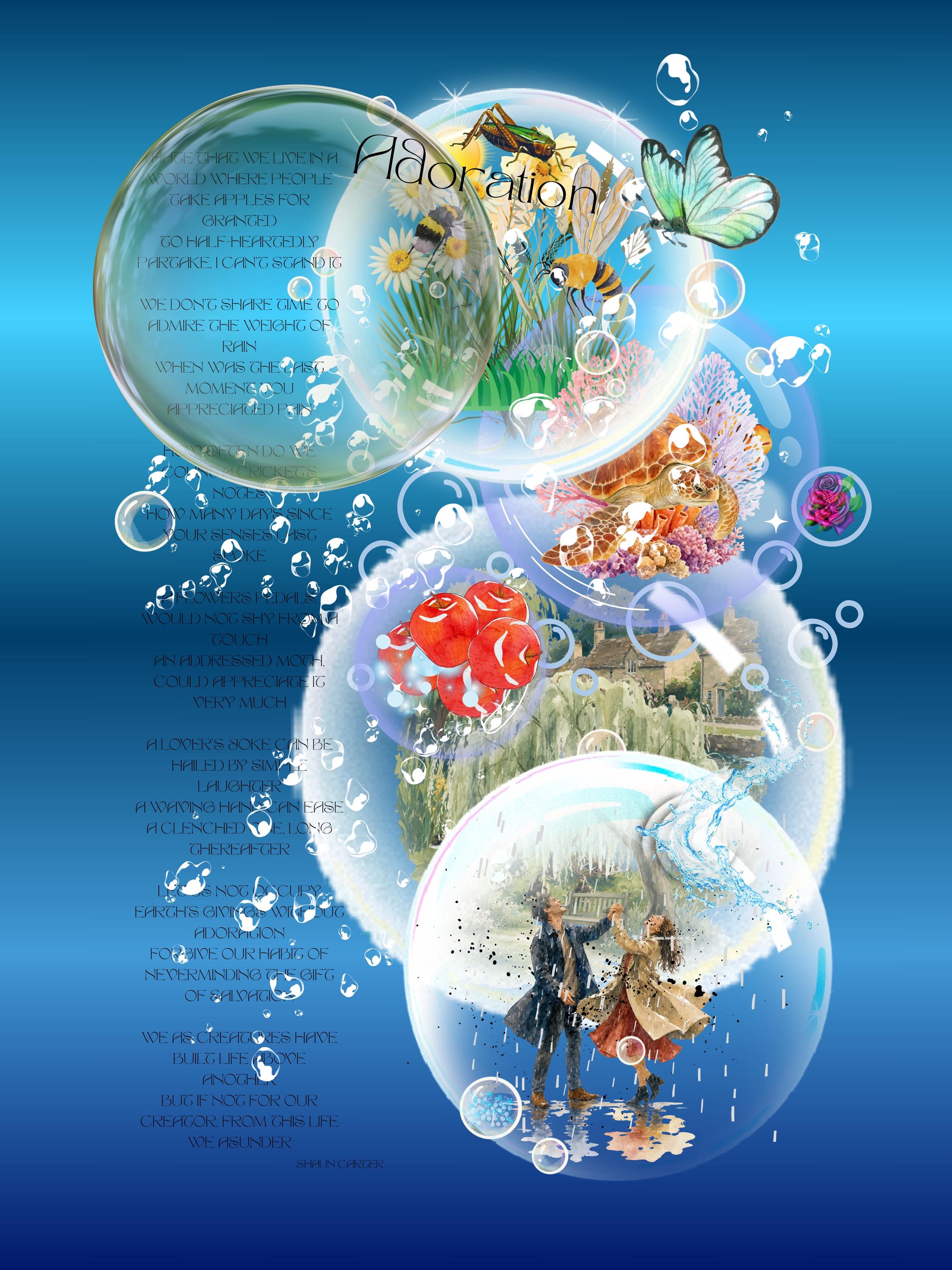 18x24 Surreal atmospheric visual poetry poster, gallery image 3