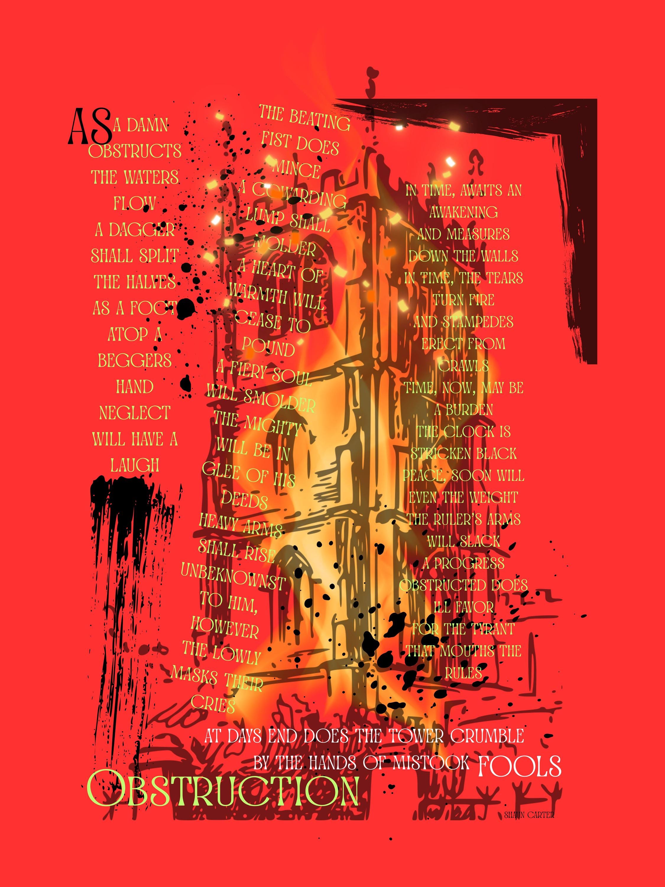 18x24 Surreal atmospheric visual poetry poster, gallery image 3