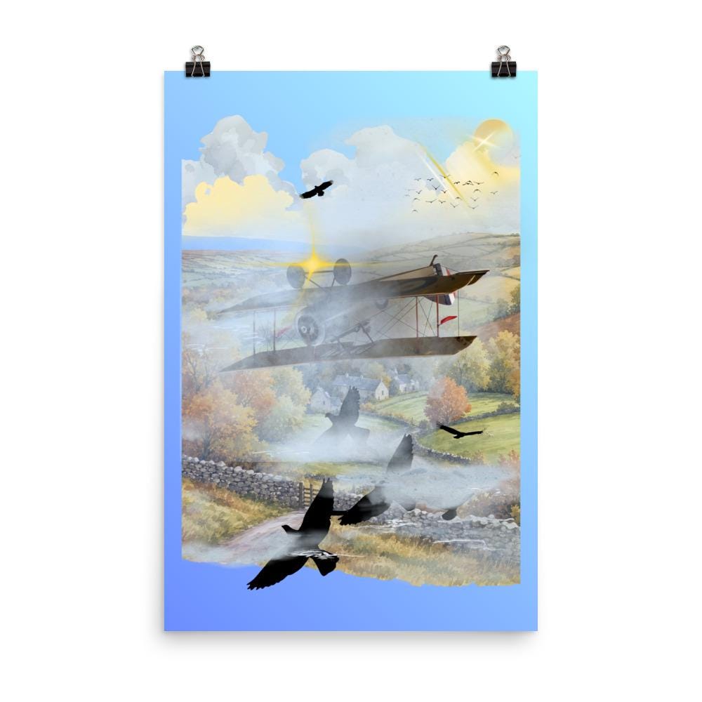 Wall art poster. Surreal, atmospheric, digital illustration -24x36, Photo paper poster - "Watch this!", gallery image 2