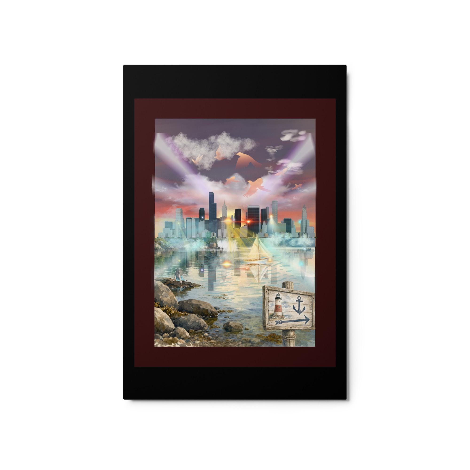 Wall art poster. Surreal, atmospheric, digital illustration -Metal prints, 20x30 - "Take in the view", gallery image 2