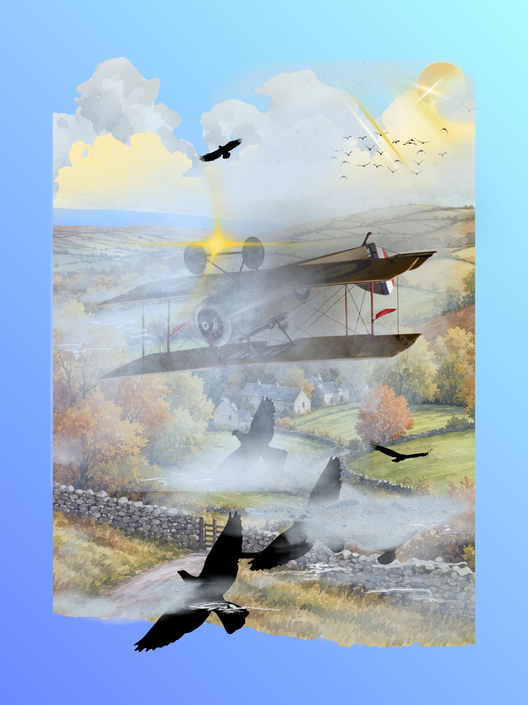 Wall art poster. Surreal, atmospheric, digital illustration -20x30, Metal print - "Watch this"