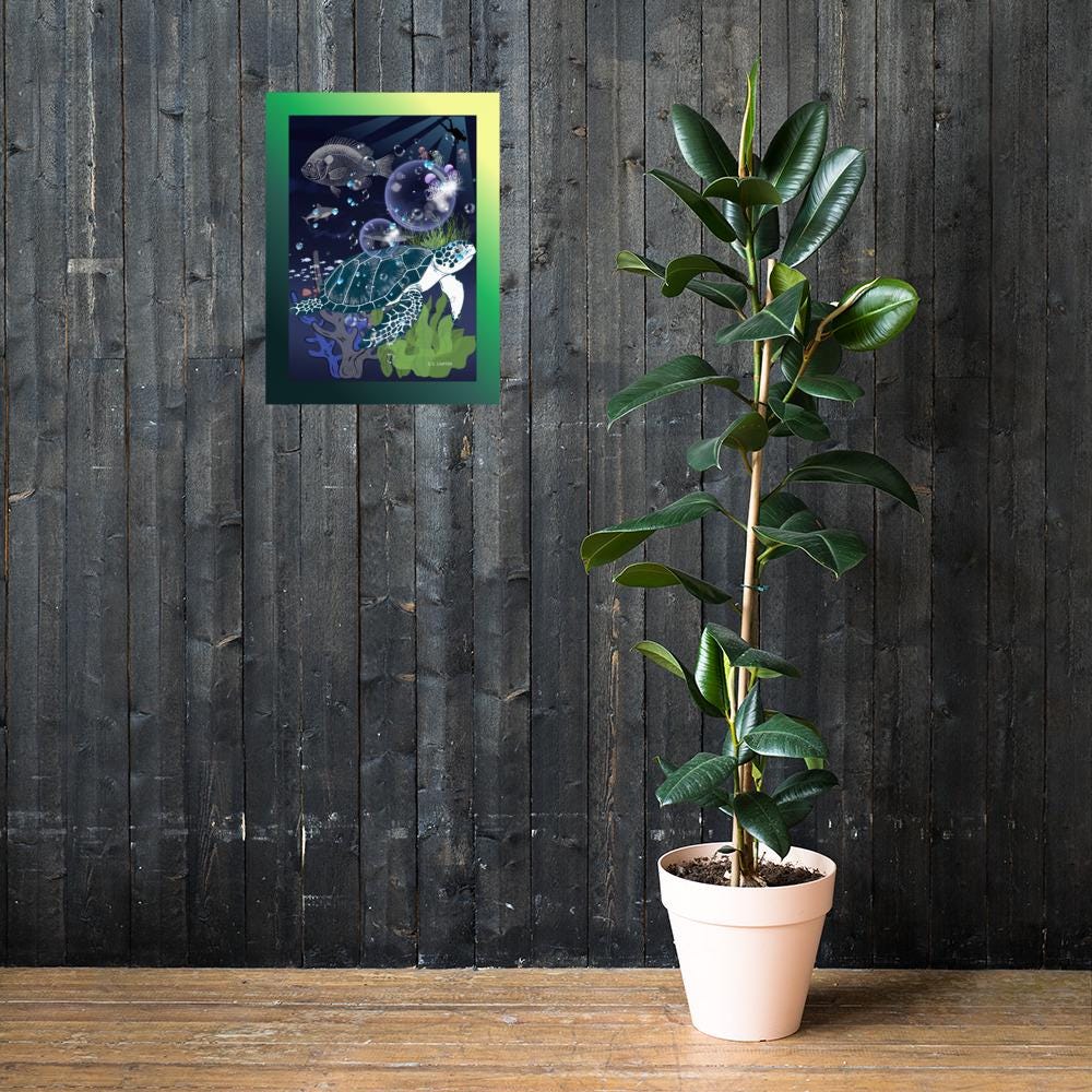 Wall art poster. Surreal, atmospheric, digital illustration -18X24 Photo paper poster - "In the shallow", gallery image 4