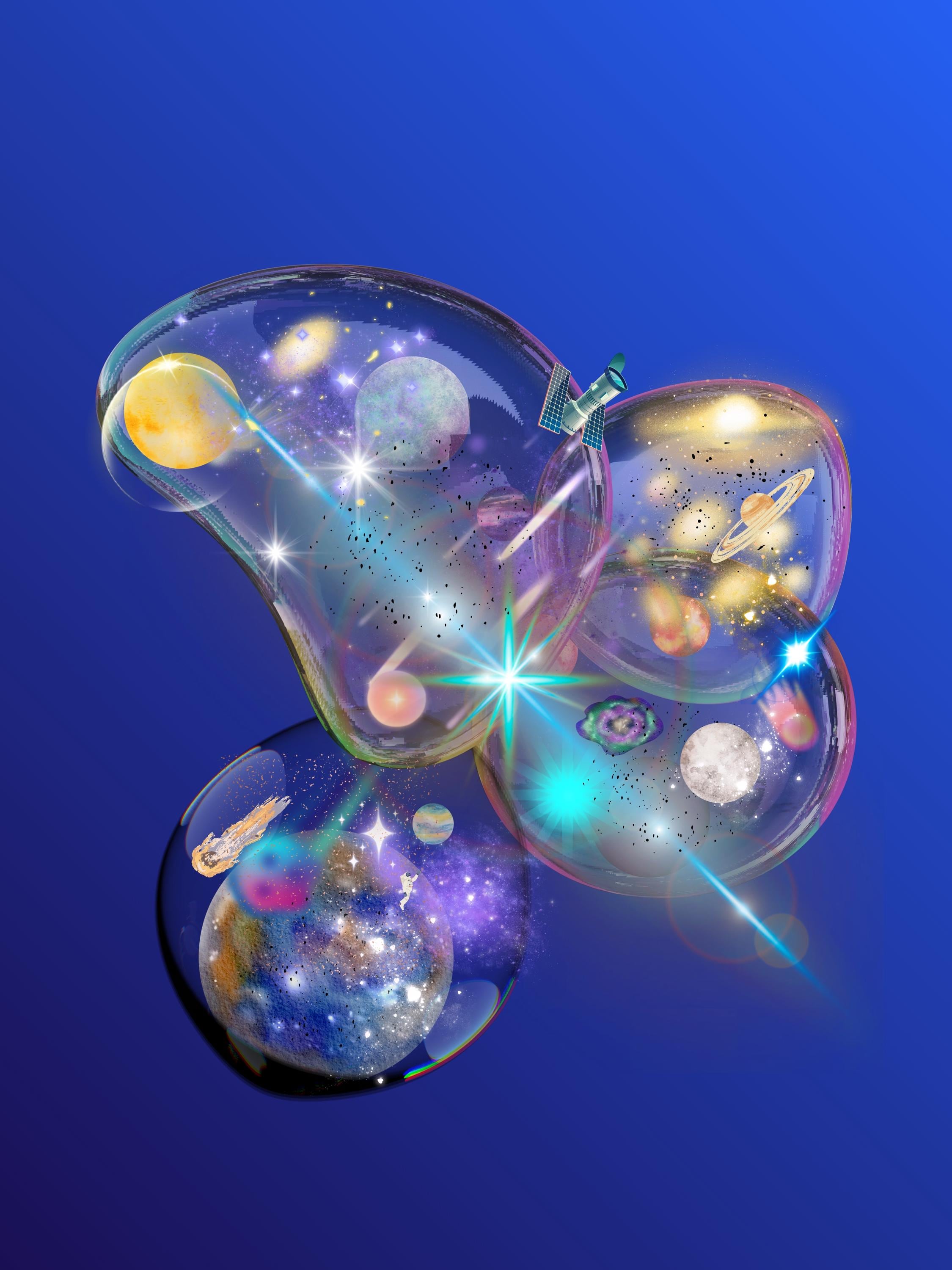 Wall art poster. Surreal, atmospheric, digital illustration -18x24 Photo paper poster - "Water in the Galaxy"