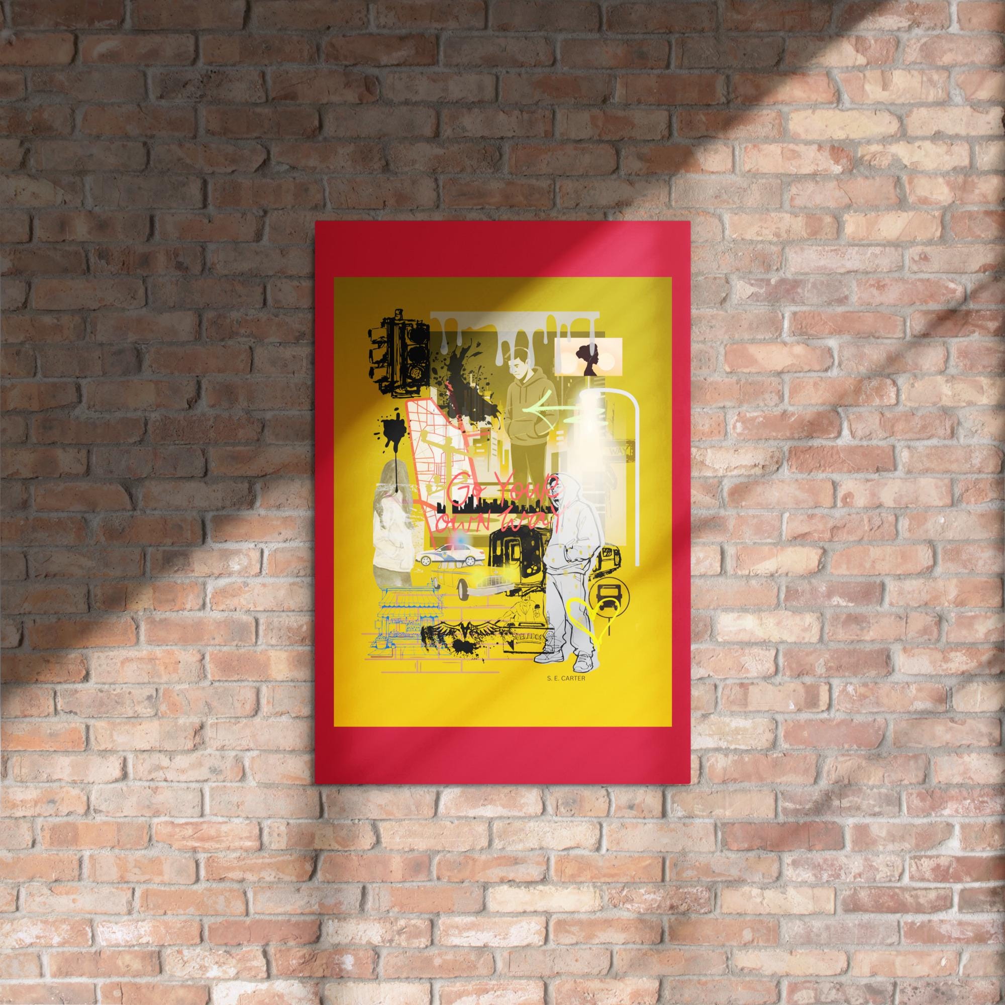 Wall art poster. Surreal, atmospheric, digital illustration -Metal print 20x30 - "In the bustle", gallery image 2