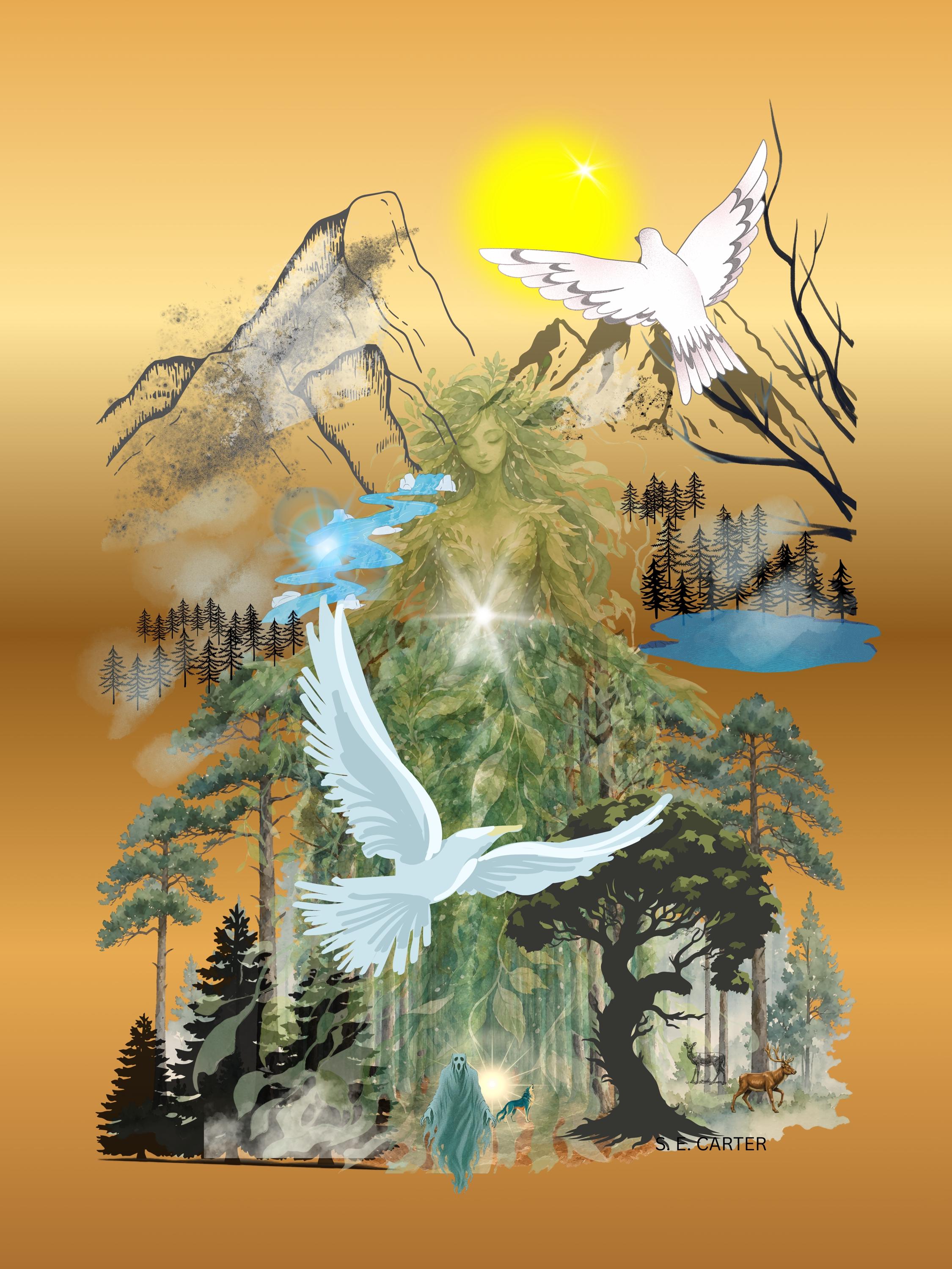Wall art poster. Surreal, atmospheric, digital illustration -Metal print 20x30